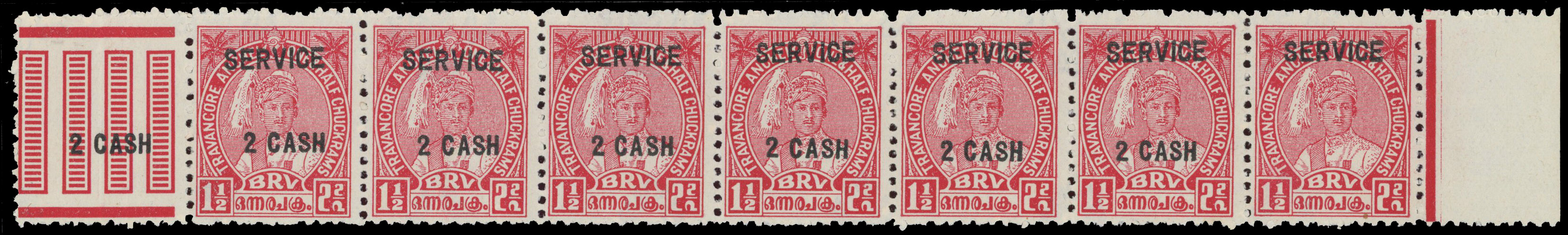 IFS Travancore SG O106ab strip unused