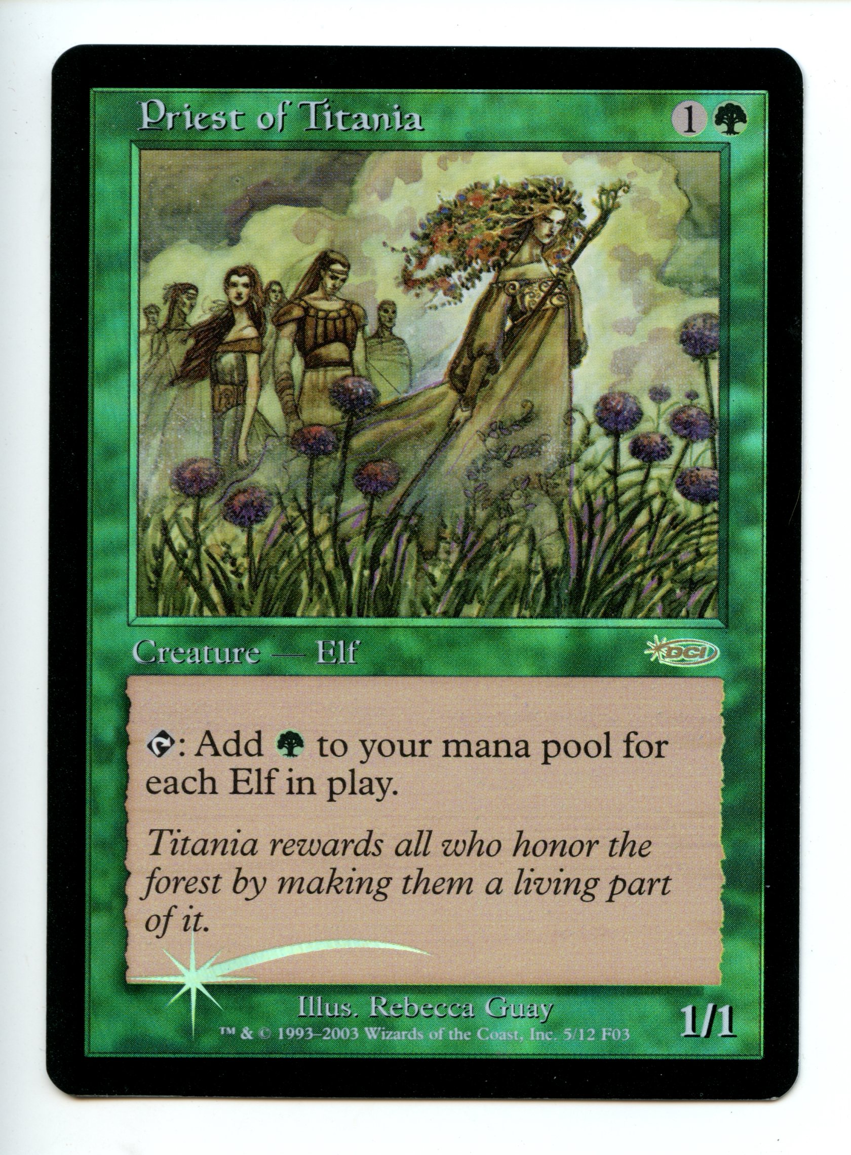 Magic The Gathering  - Priest of Titania  FOIL  - FNM Promo  - Lightly Played 