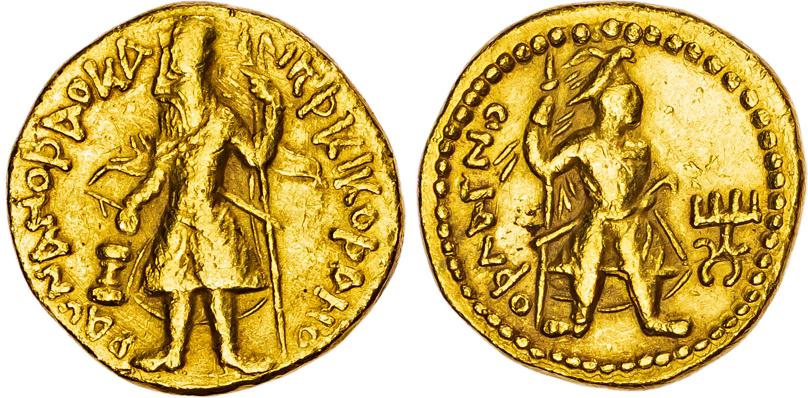 India, Kushan Empire, Kanishka I (c. 127-147 AD), gold Dinar