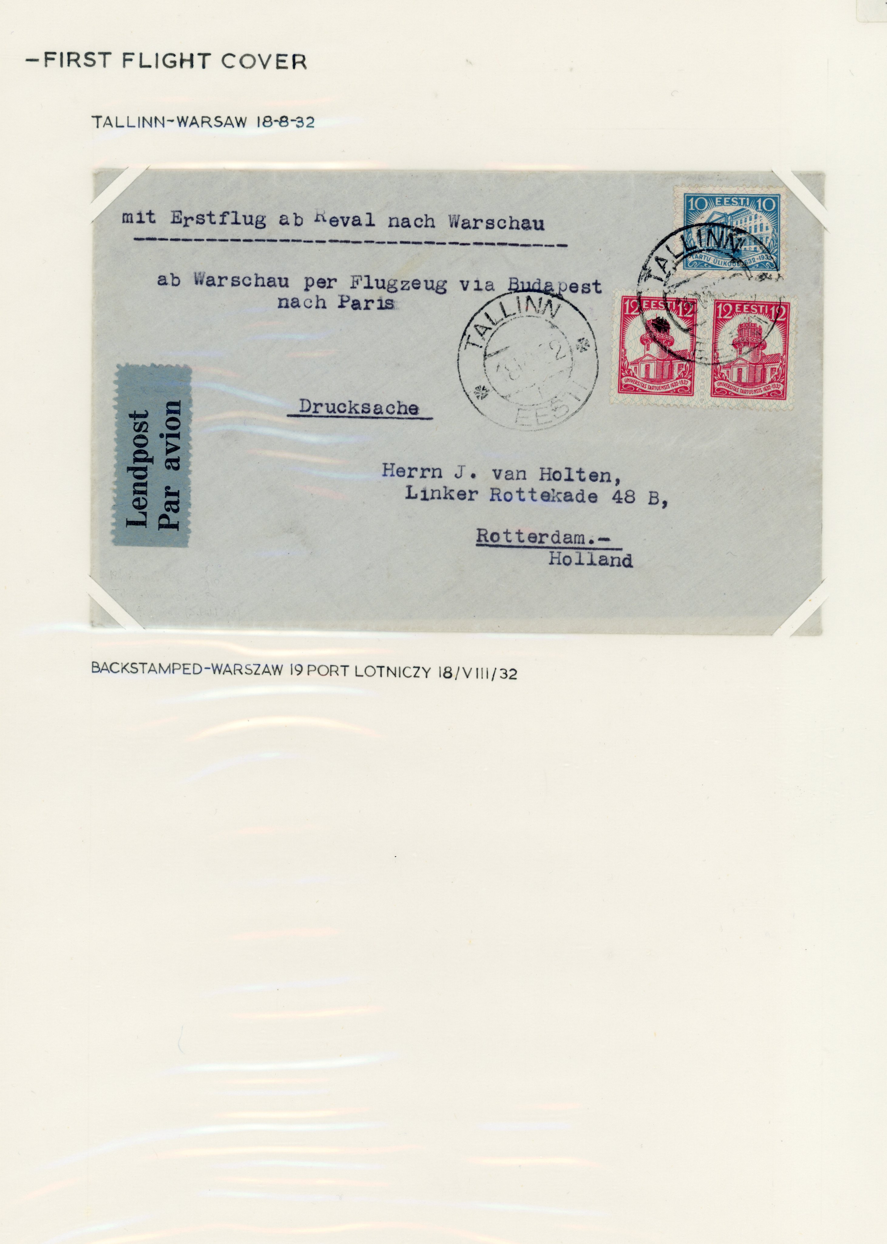 ESTONIA postal history miscellany in envelope