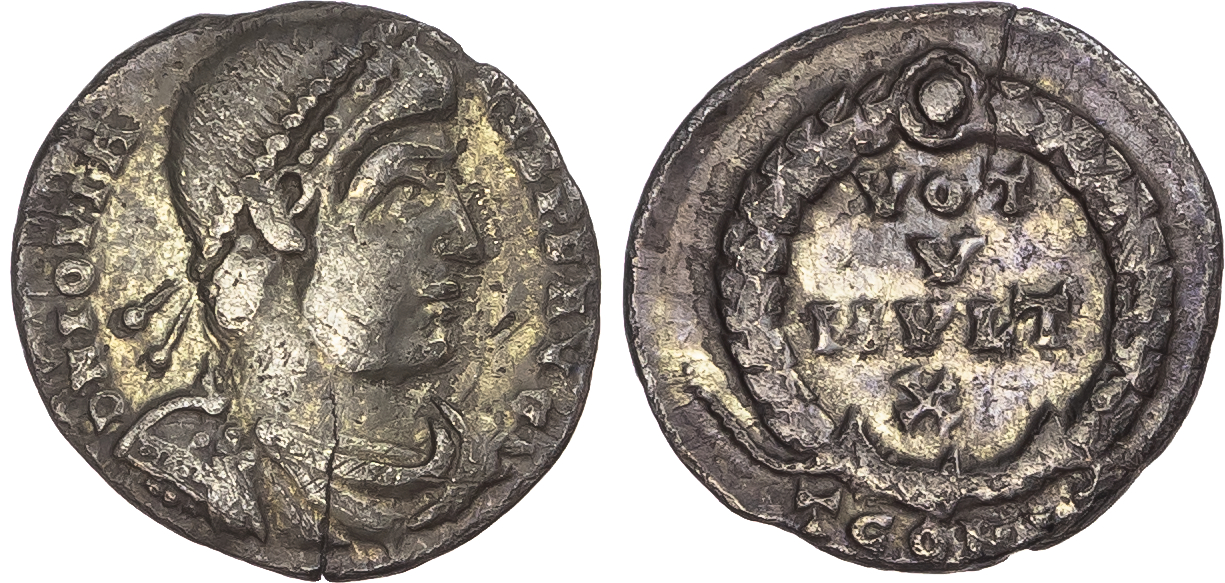 Jovian (AD 363-364) AR Siliqua, Arles, 1st Offi cina, 1.47g.