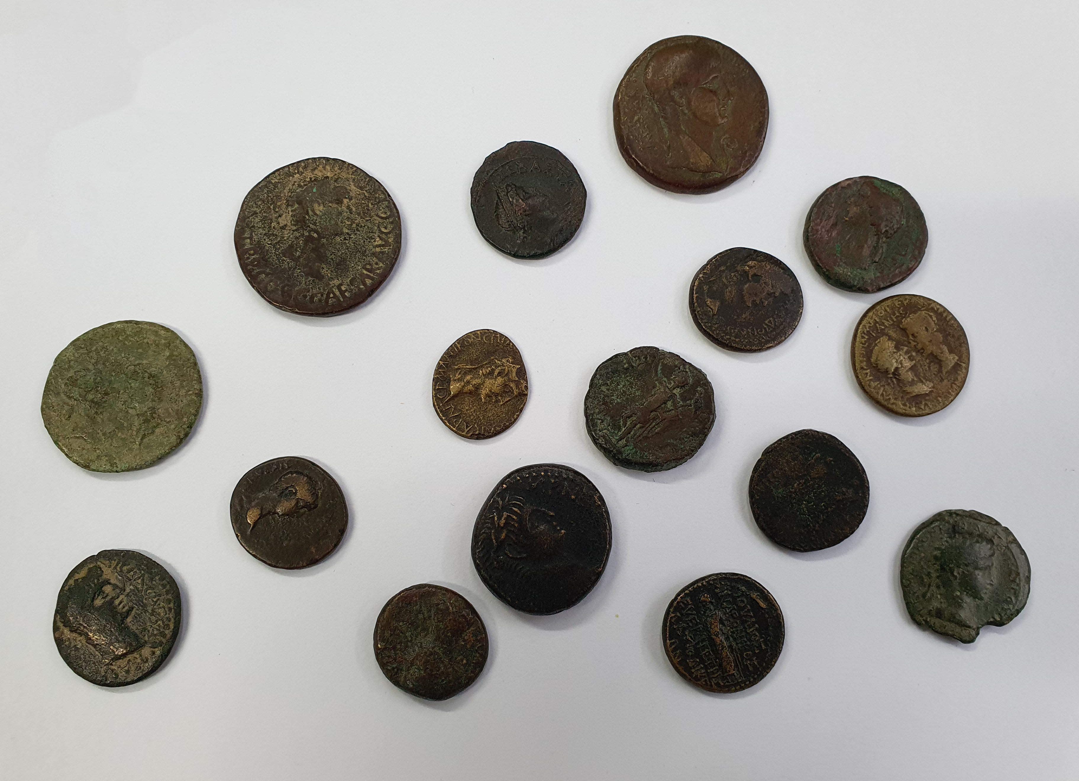 Group of 16 Caligula, Claudius, Britannicus and Nero provincial AEs.