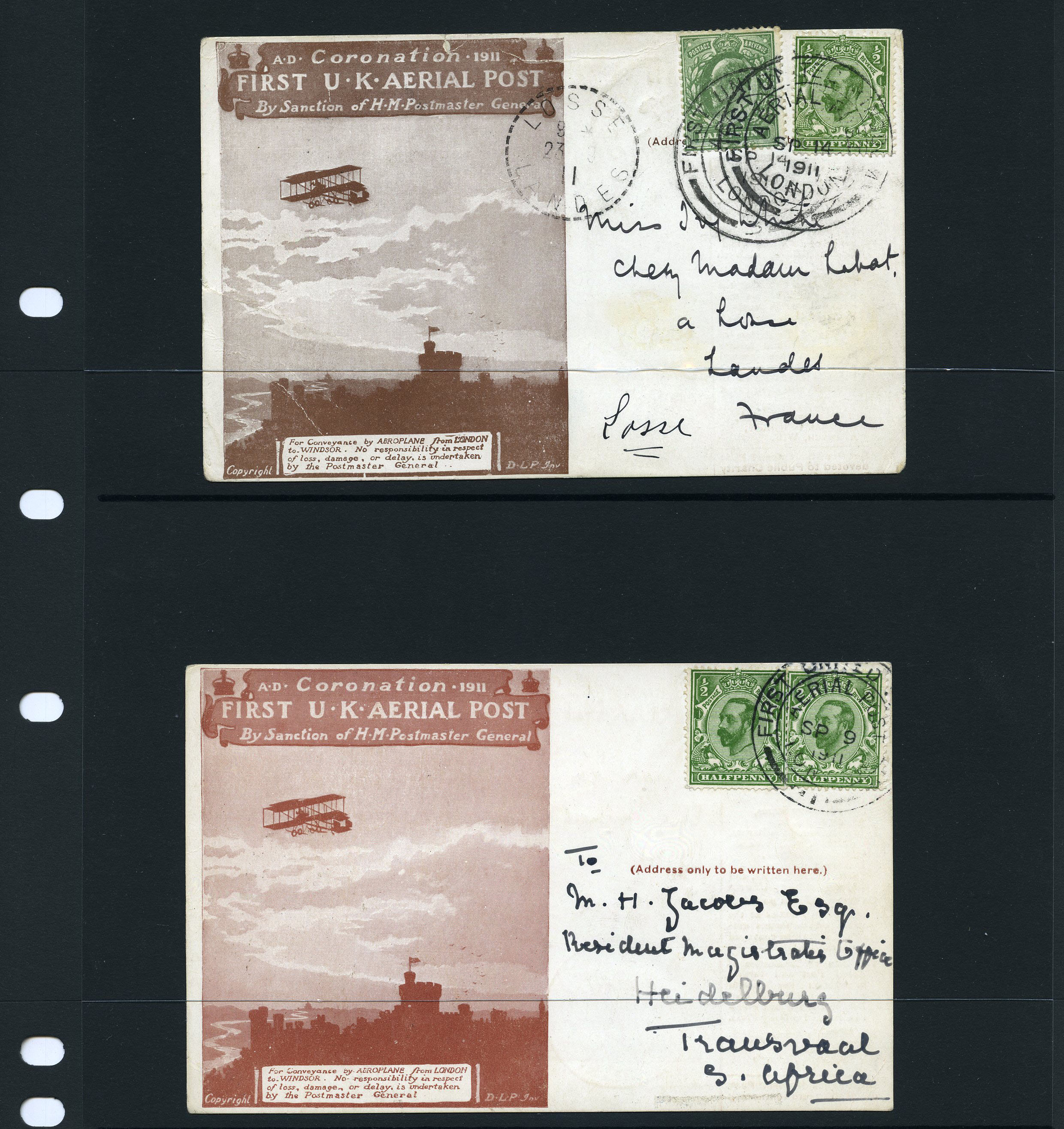 1911 FIRST U.K. AERIAL POST:...