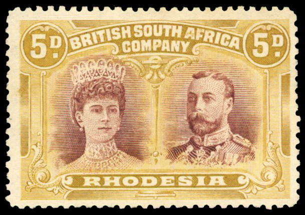 RSC A 5d reddish brown and brown-ochre, the "Pretender", #2 Long Gash in ear mint