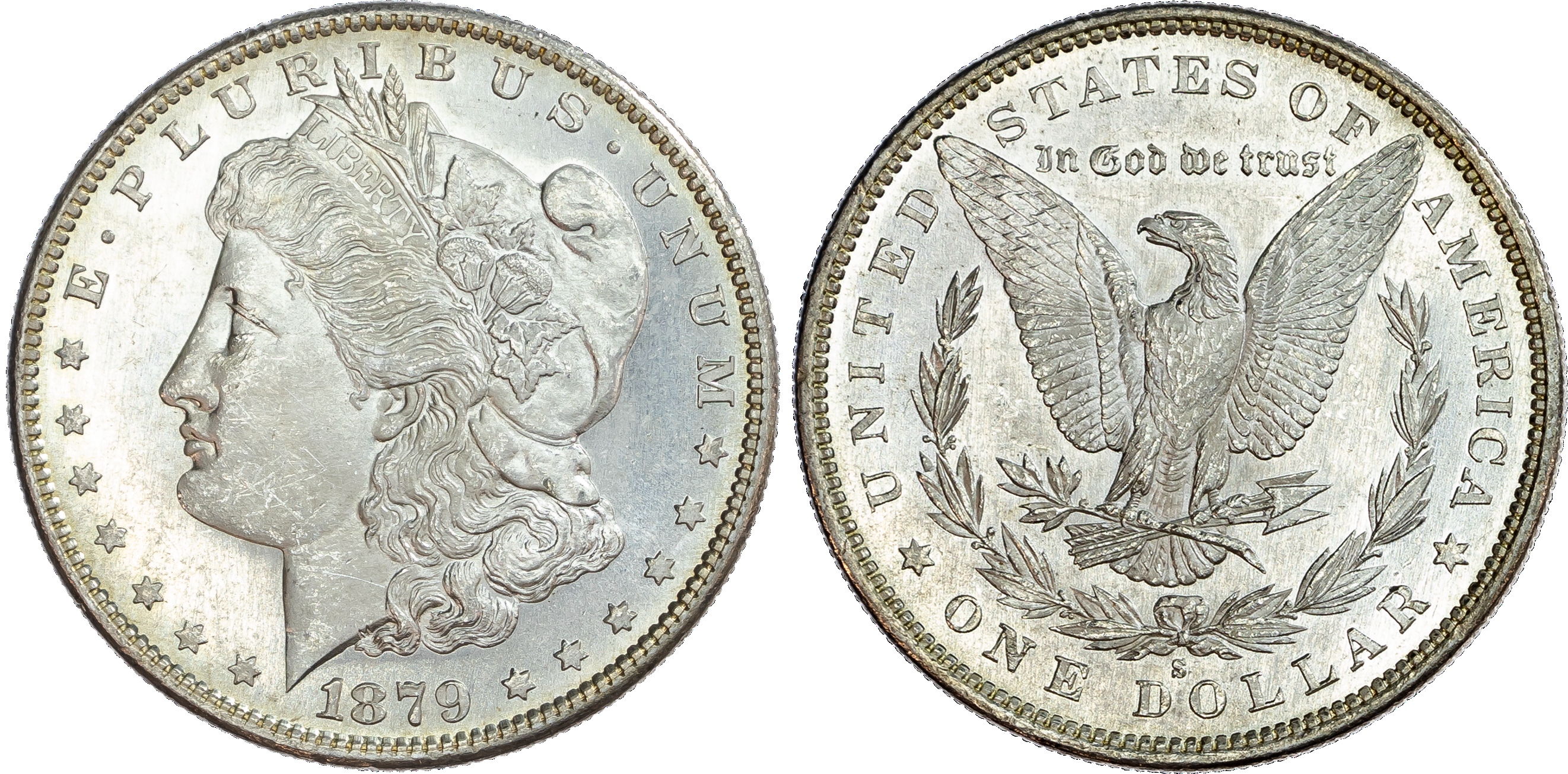 USA, silver Morgan Dollar, 1879, San Francisco, 3rd reverse, 26.73g.
