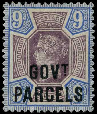 Officials; Govt. Parcels. 1887 9d dull...