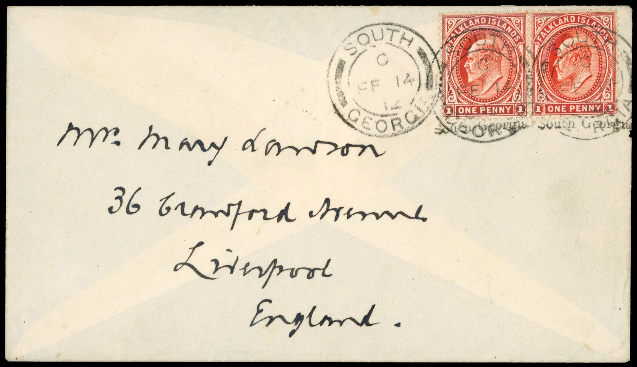 FID 1912 cover with South Georgia underprints