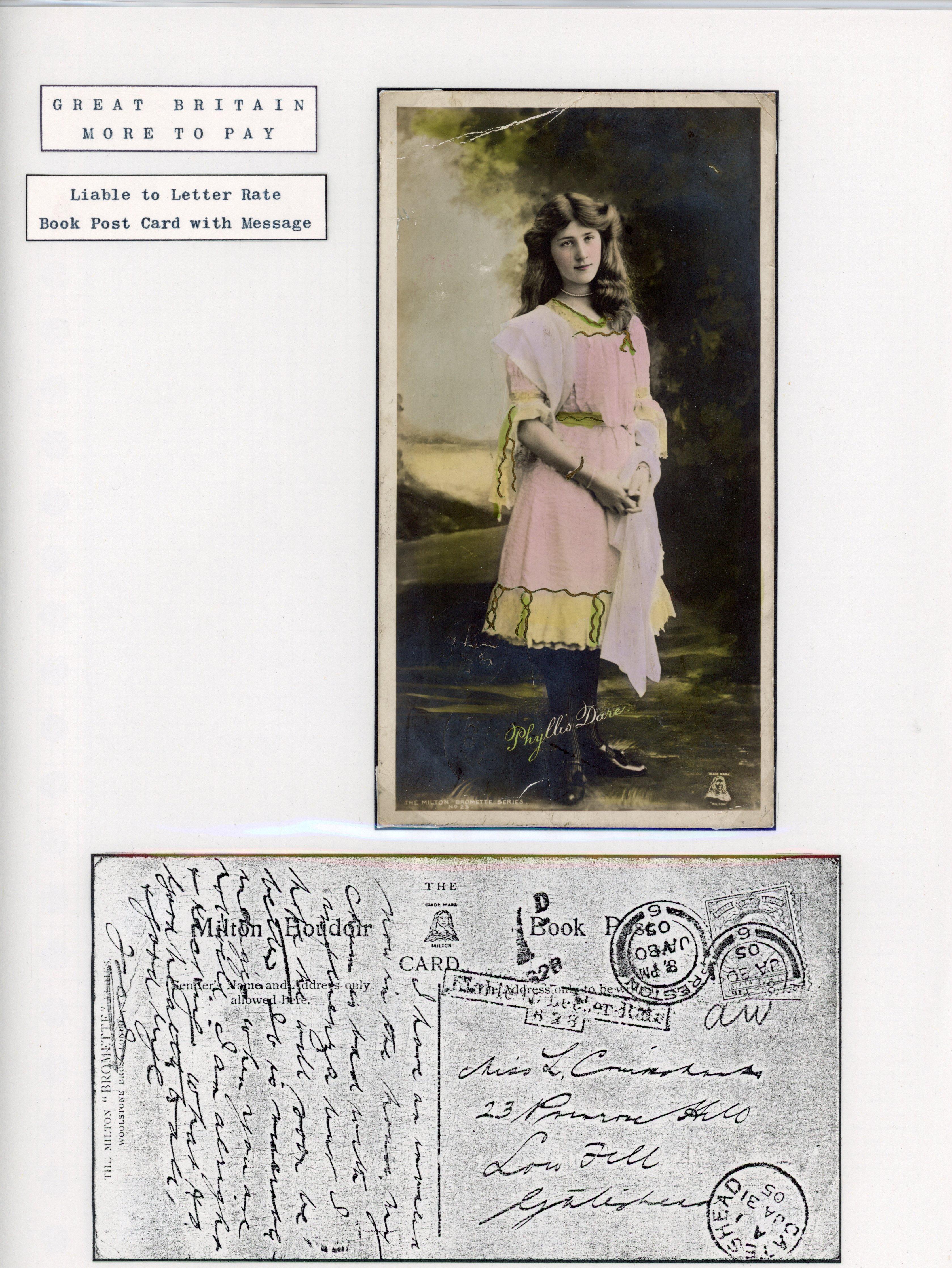 Great Britain 1905 book post with message