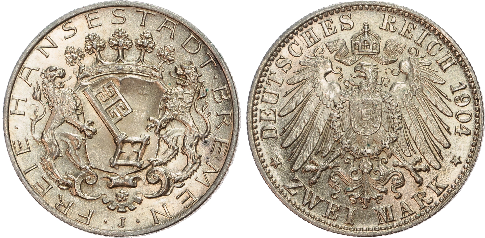 Germany, Bremen, silver 2 Marks.
