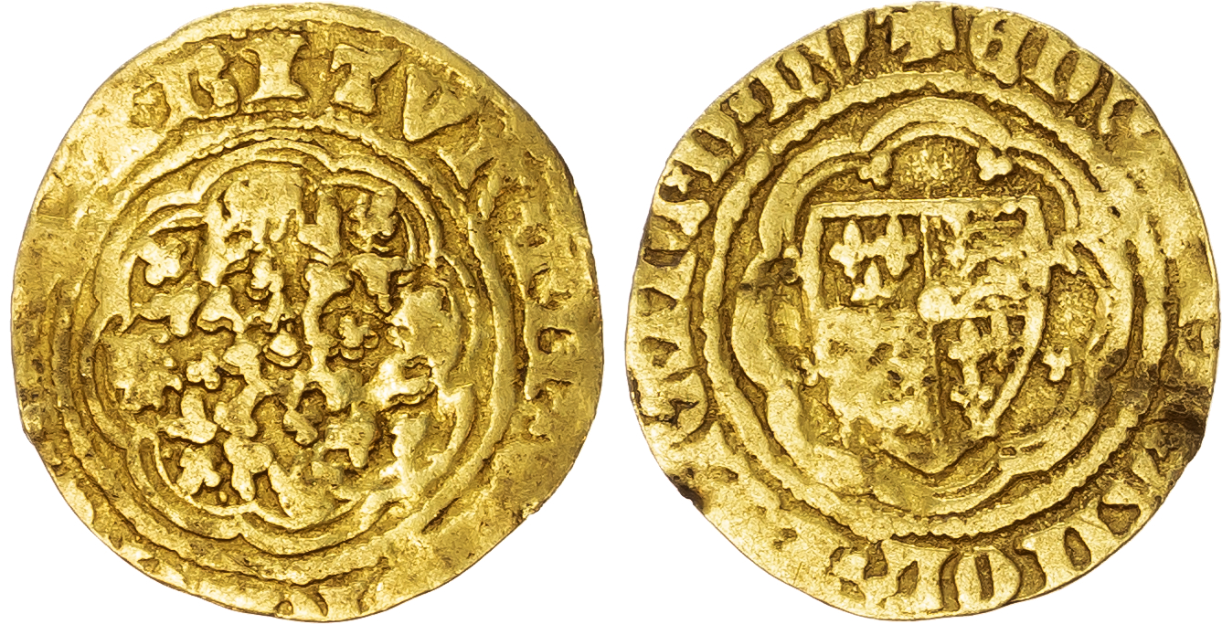 Edward III (1327-1377) Quarter Noble, fourth coinage, pre-treaty period (1351-61), series G, mintmark cross 3.
