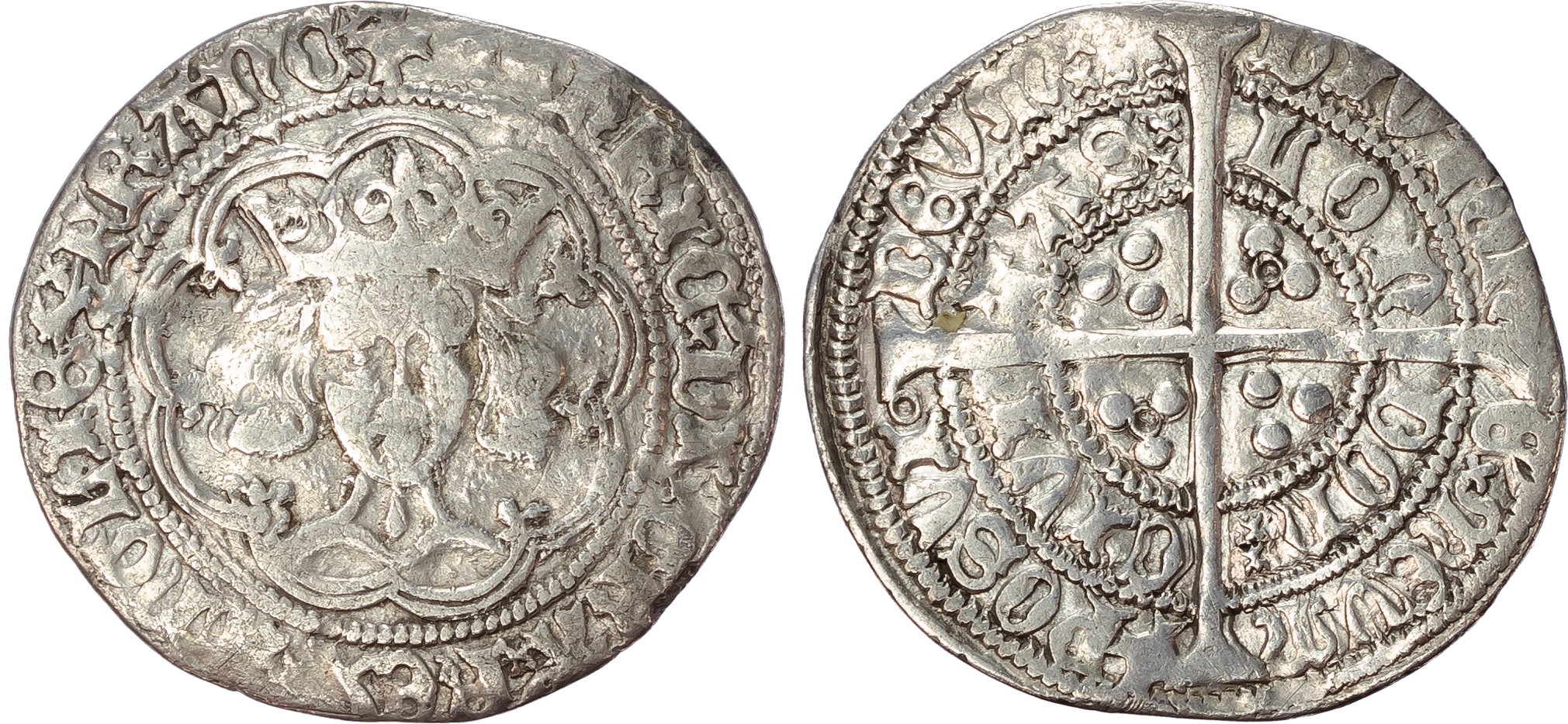 Henry VI (First Reign, 1422-1461), Groat, Annulet issue (1422-1430), London (Tower) mint, mm. plain cross.