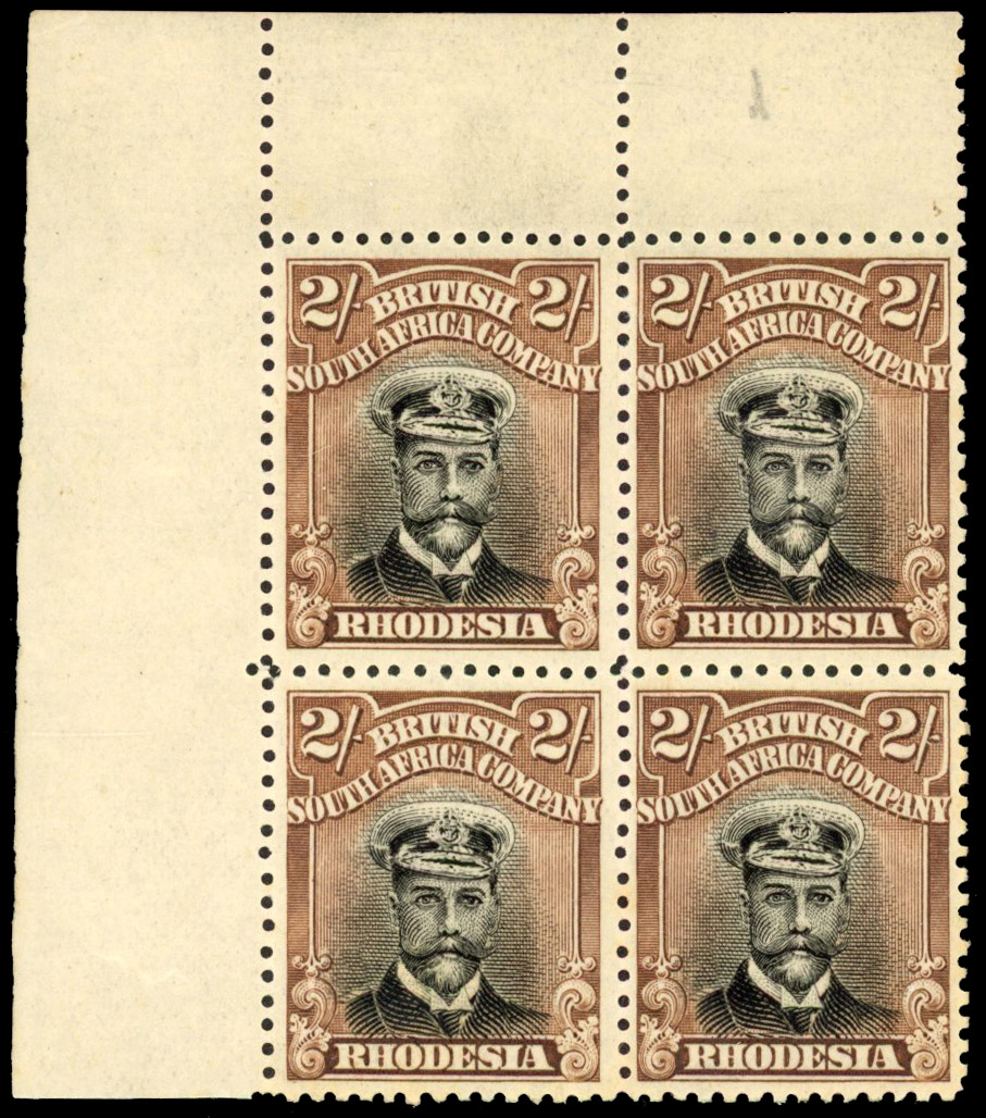 Rhodesia 2/- SG 273 block mint
