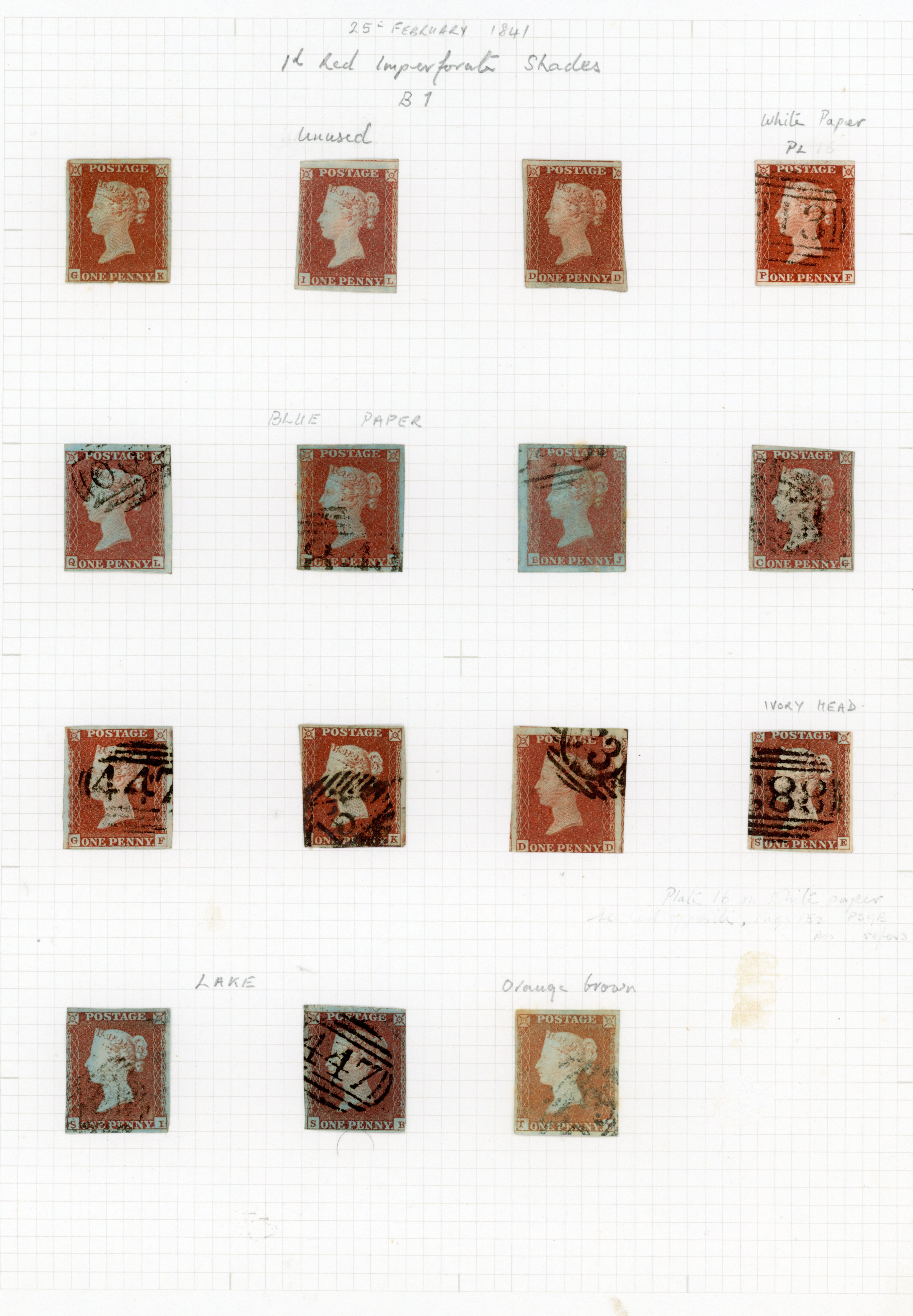 1841 1d Red-brown (SG8-12). A fine study of twenty nine examples