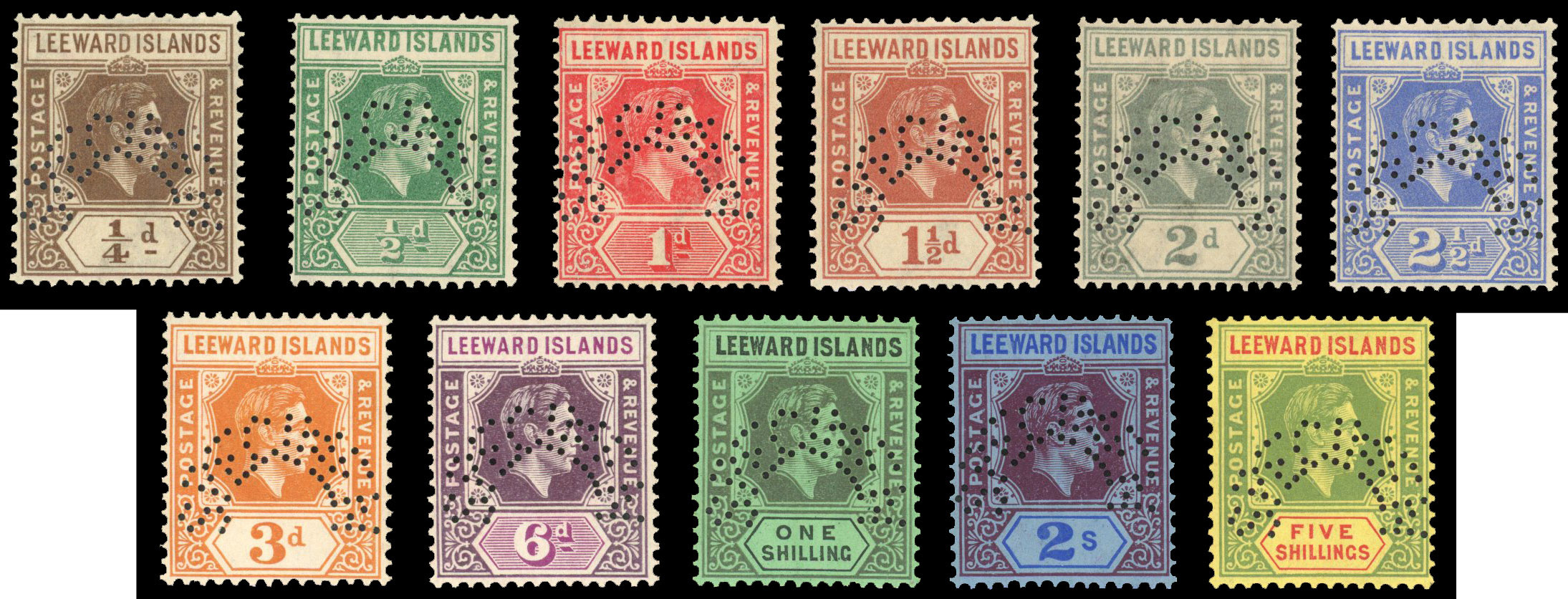 Leeward Islands SG 95s-112s Specimens