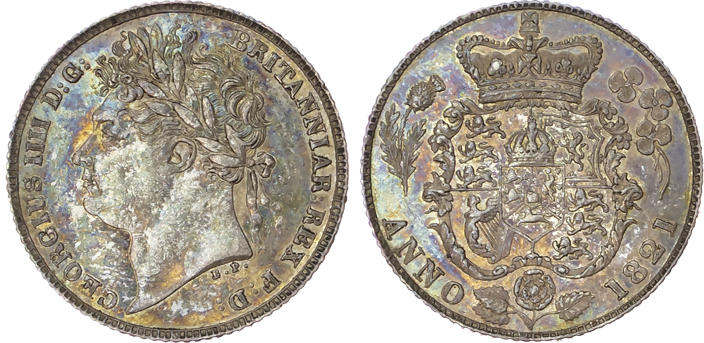 George IV (1820-1830), AR Sixpence, 1821, first reverse.