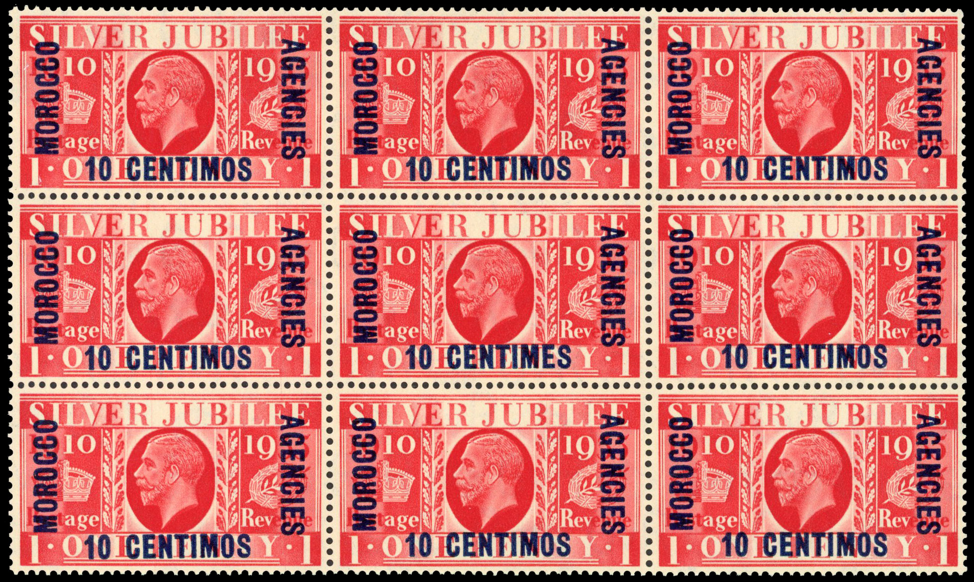 Morocco Agencies 1935 SJ 10c on 1d error CENTIMES
