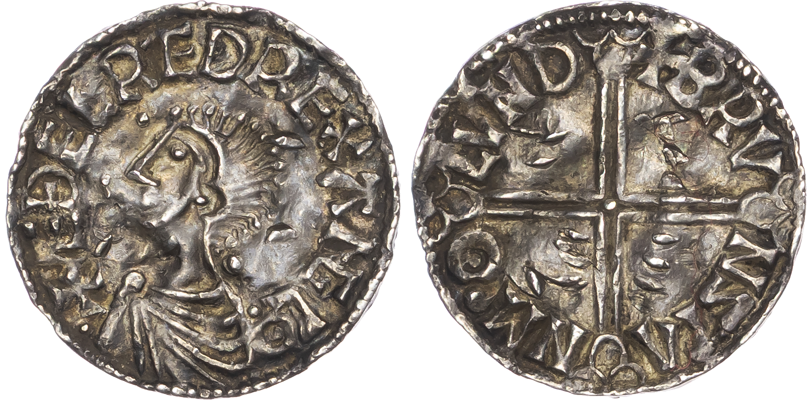 Æthelred II (978-1016), AR Penny 1.59gm., 997-1003, Long cross type, London, Brunstan.
