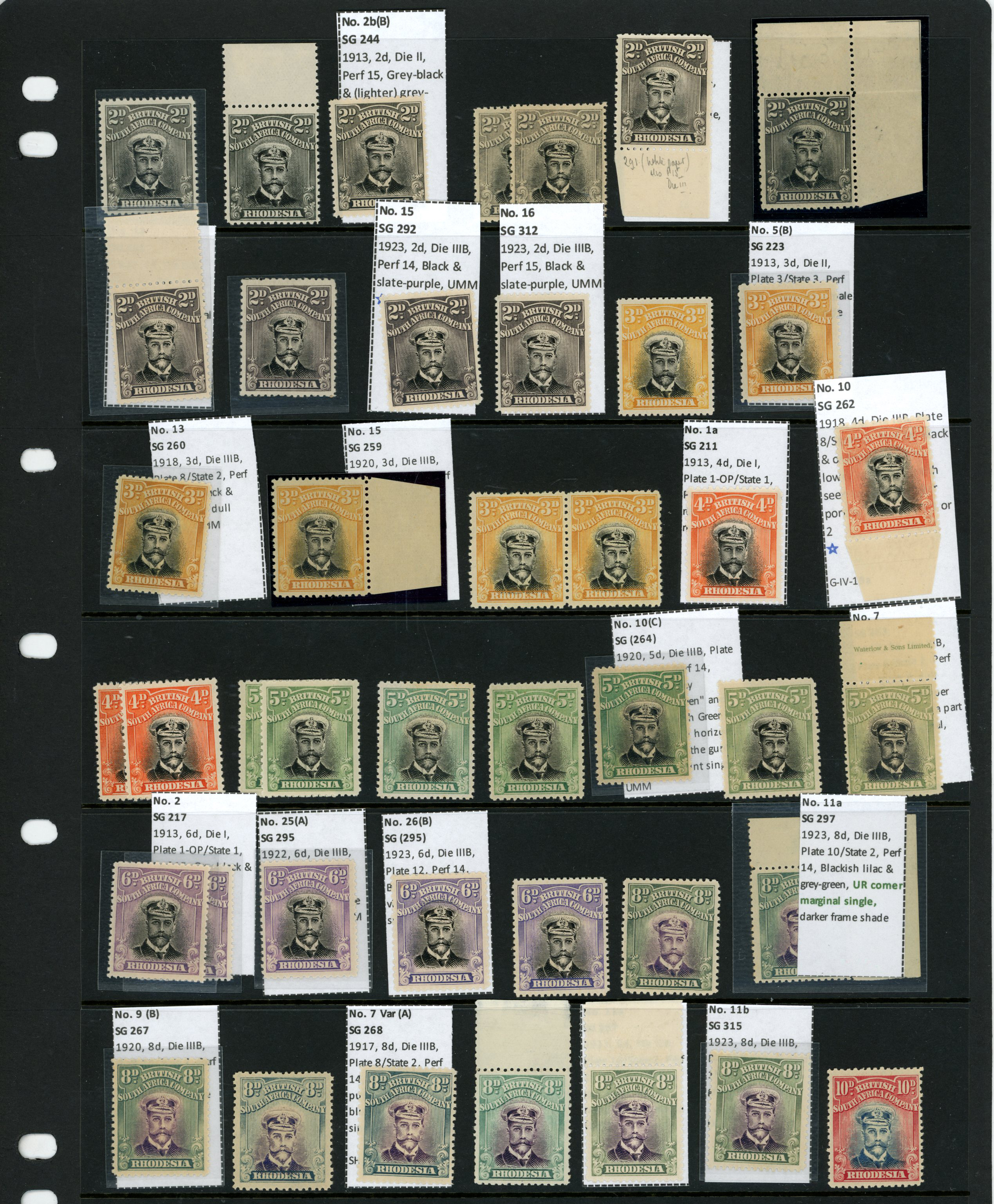 1913-23 Admirals 2d to 3/- unmounted o.g....