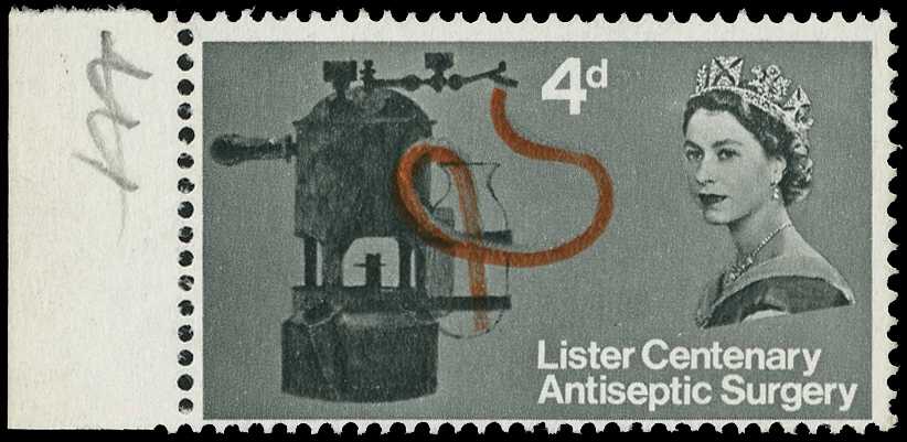 1965 Centenary of Joseph Lister 4d, showing...