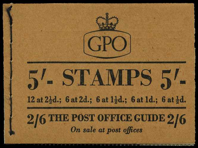 1954 (March) 5/- booklet with mixed KG VI and...