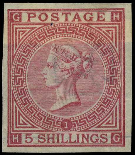 1867-83 Maltese Cross, 5s rose, Plate 1...