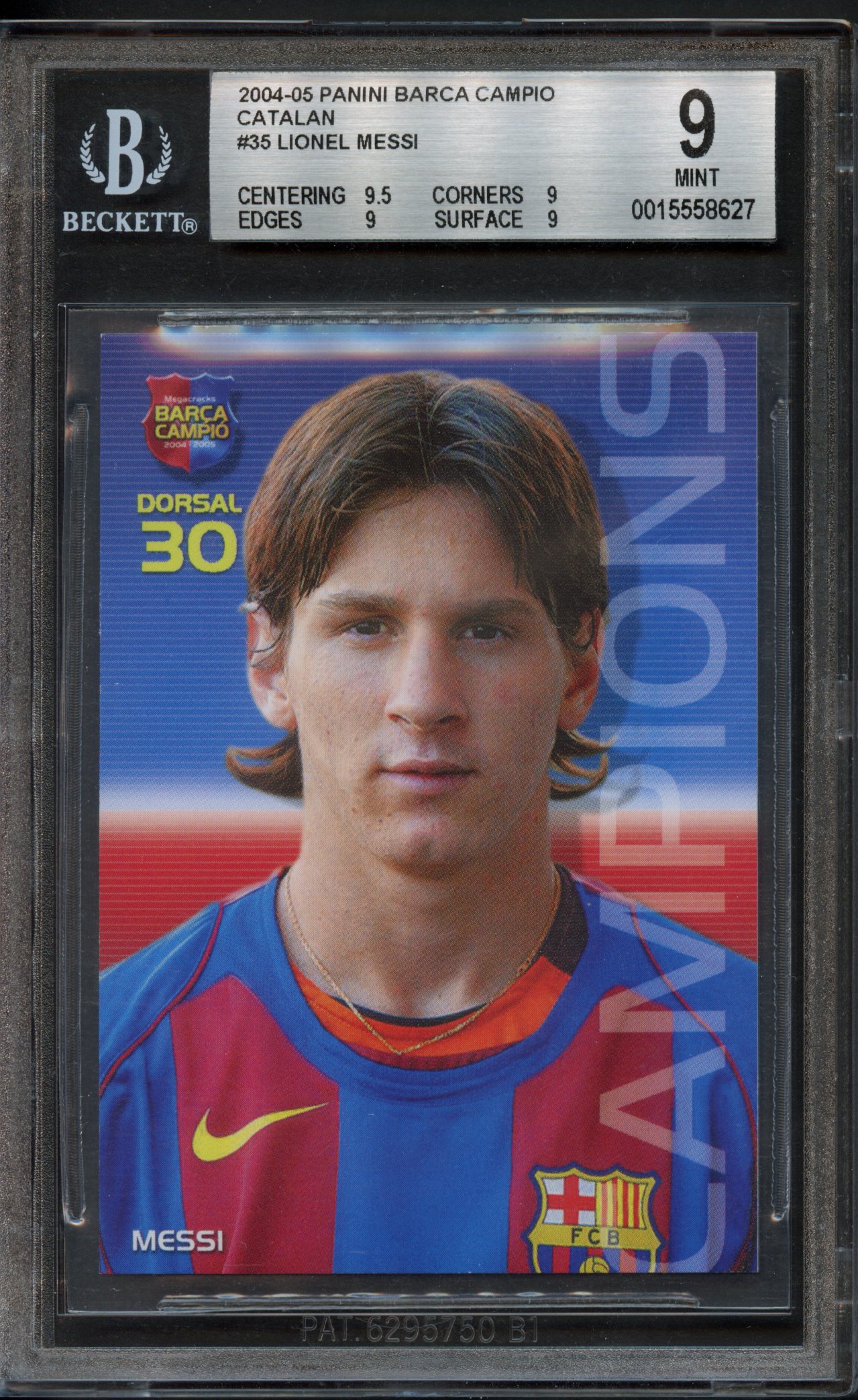 <p>BGS 9 2004 Lionel Messi #35 ROOKIE Panini Mega Cracks Barca Campio</p>