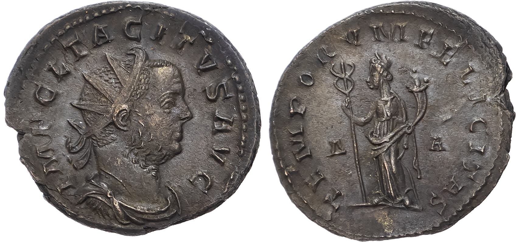 Tacitus (AD 275-276) Billon Antoninianus, mint of Lugdunum, 3.87g. 