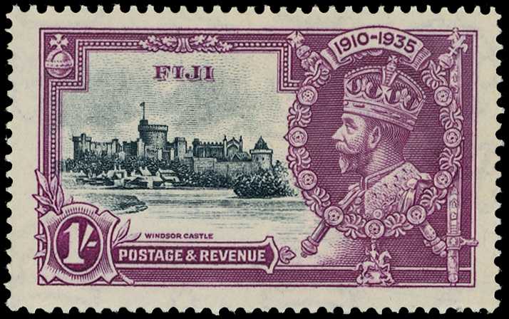 1935 1s slate and purple Silver Jubilee...