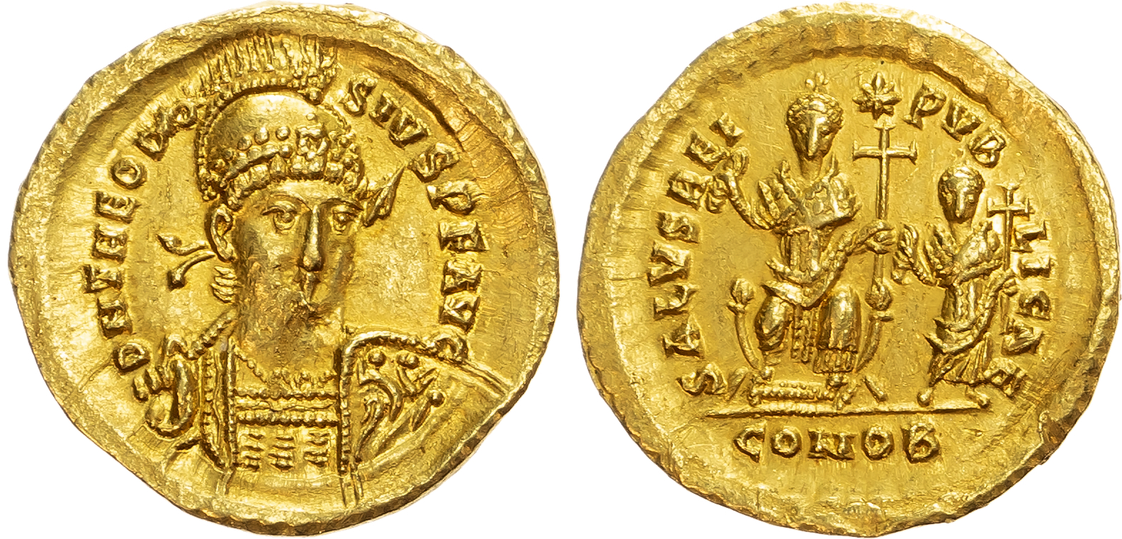 Theodosius II (AD 402-450) AV Soldius, Constantinople, AD 425-429, 4.50g. 