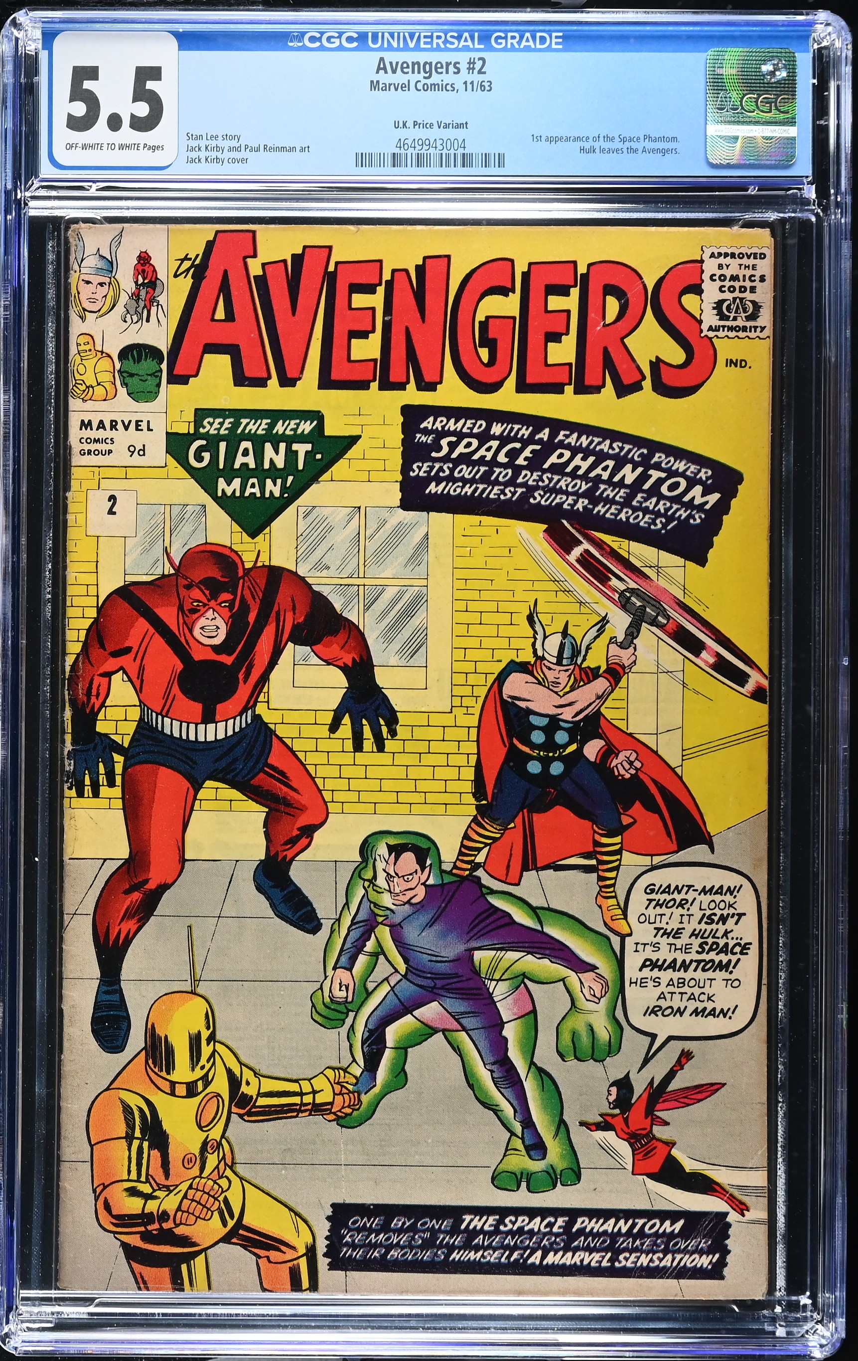 Avengers #2 (Marvel Comics 1963) CGC 5.5