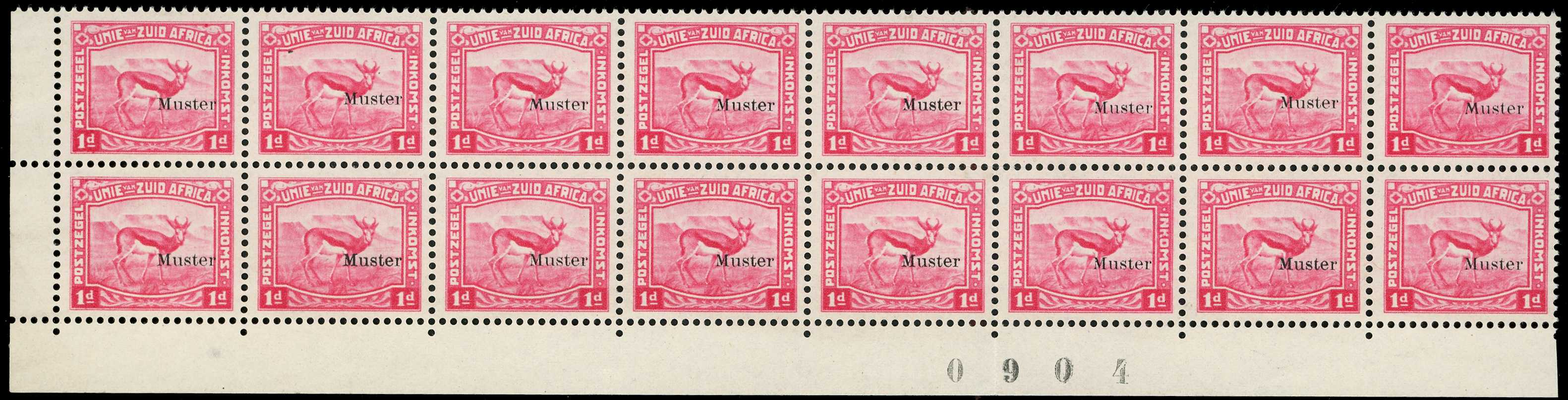 1923 Harrison 1d Springbok essay, small format...