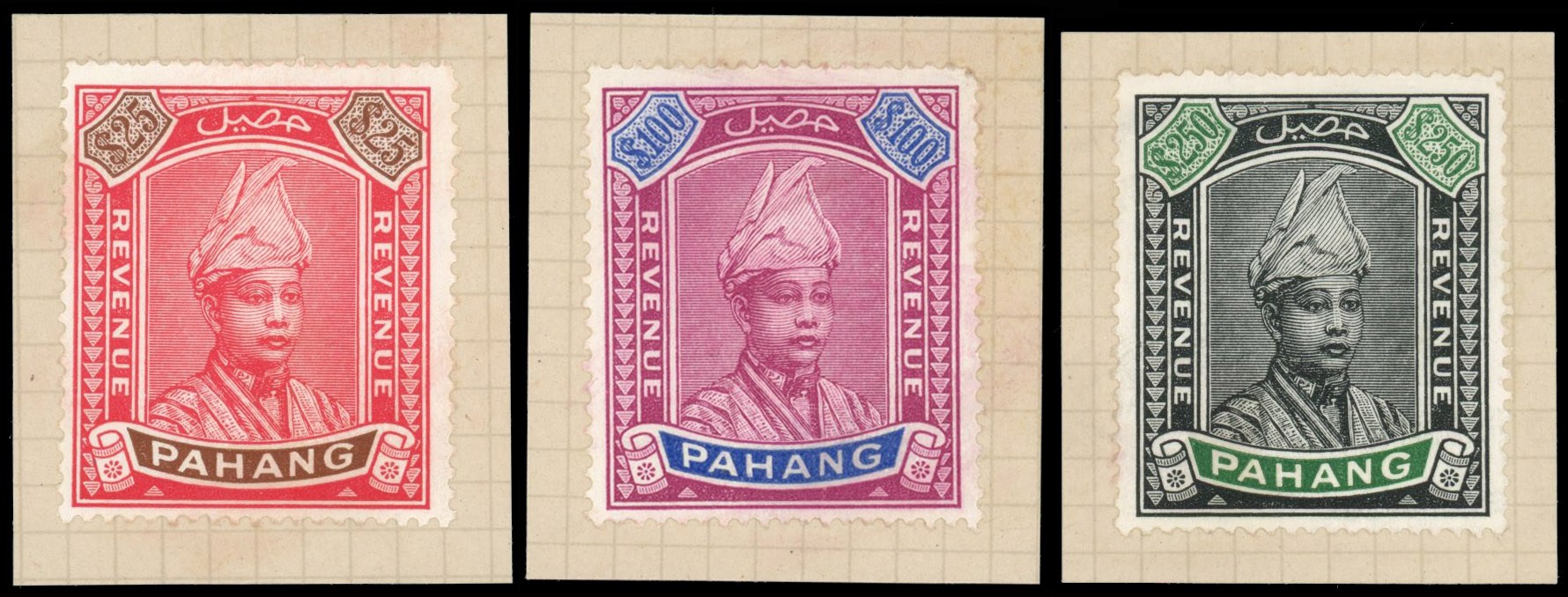 Pahang Revenues 1950 high values archival set