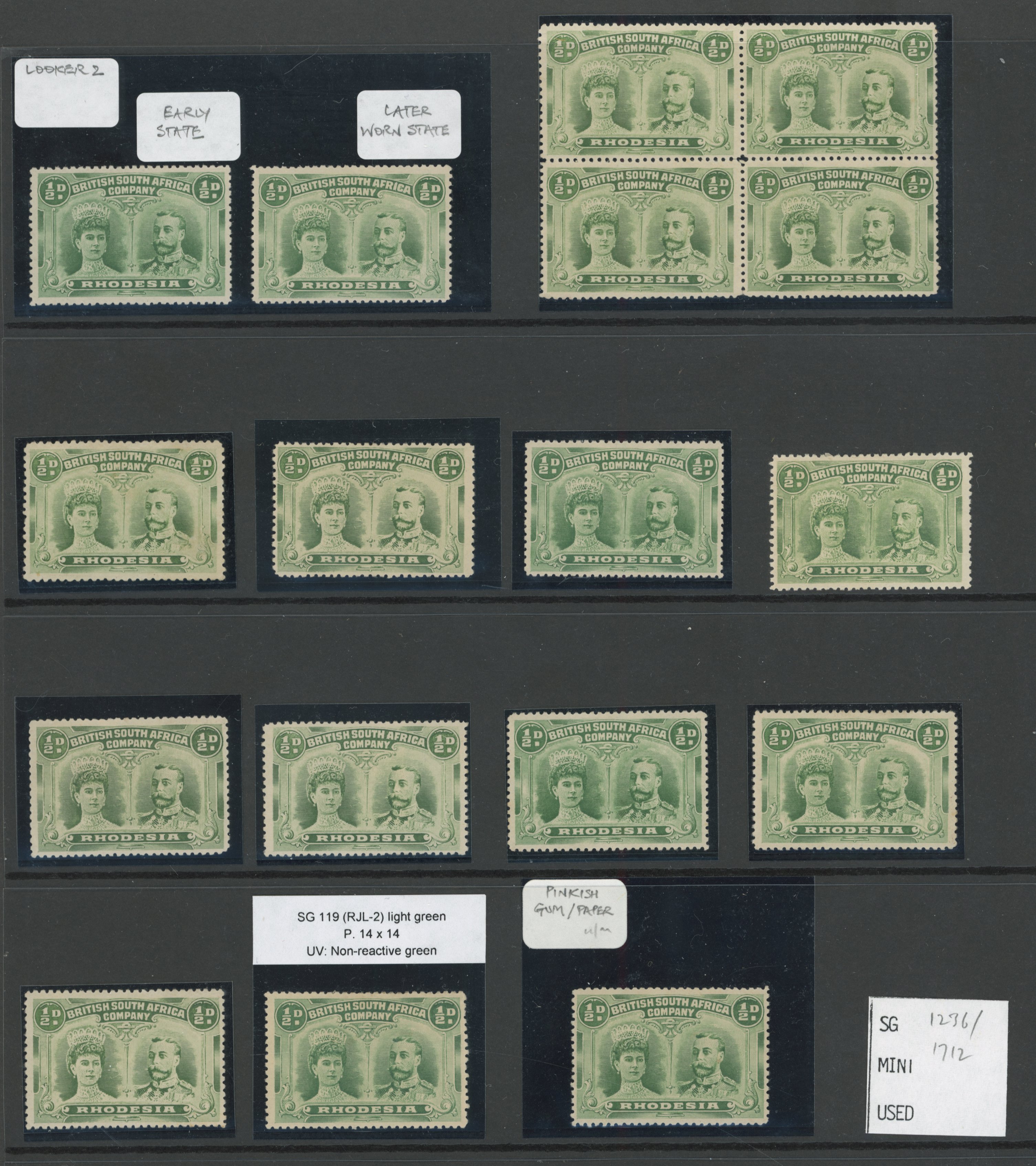 † ½d light green RJL 2 group mint