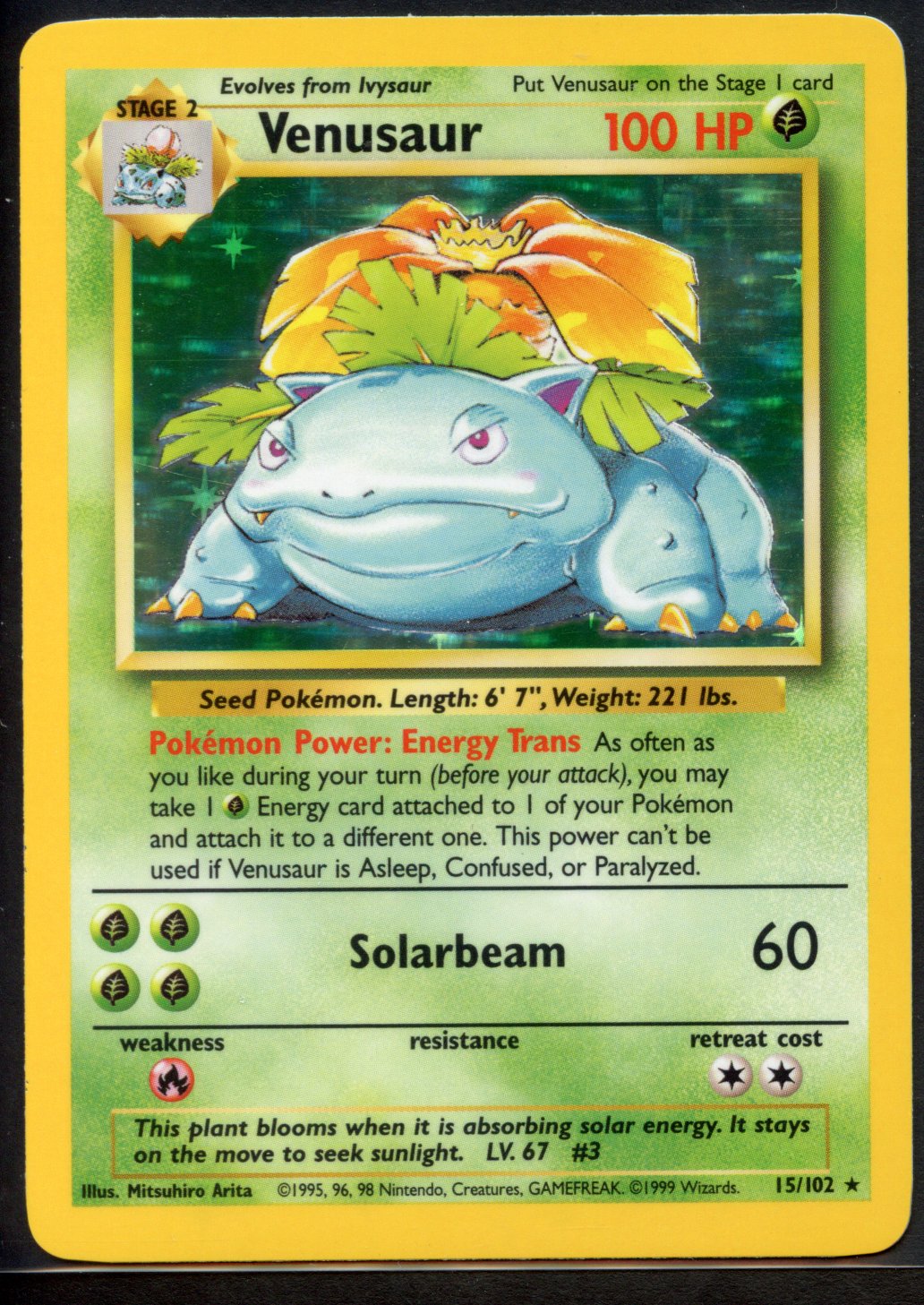 Venusaur Holo #15/102 - Base Set (Ungraded) - Near Mint