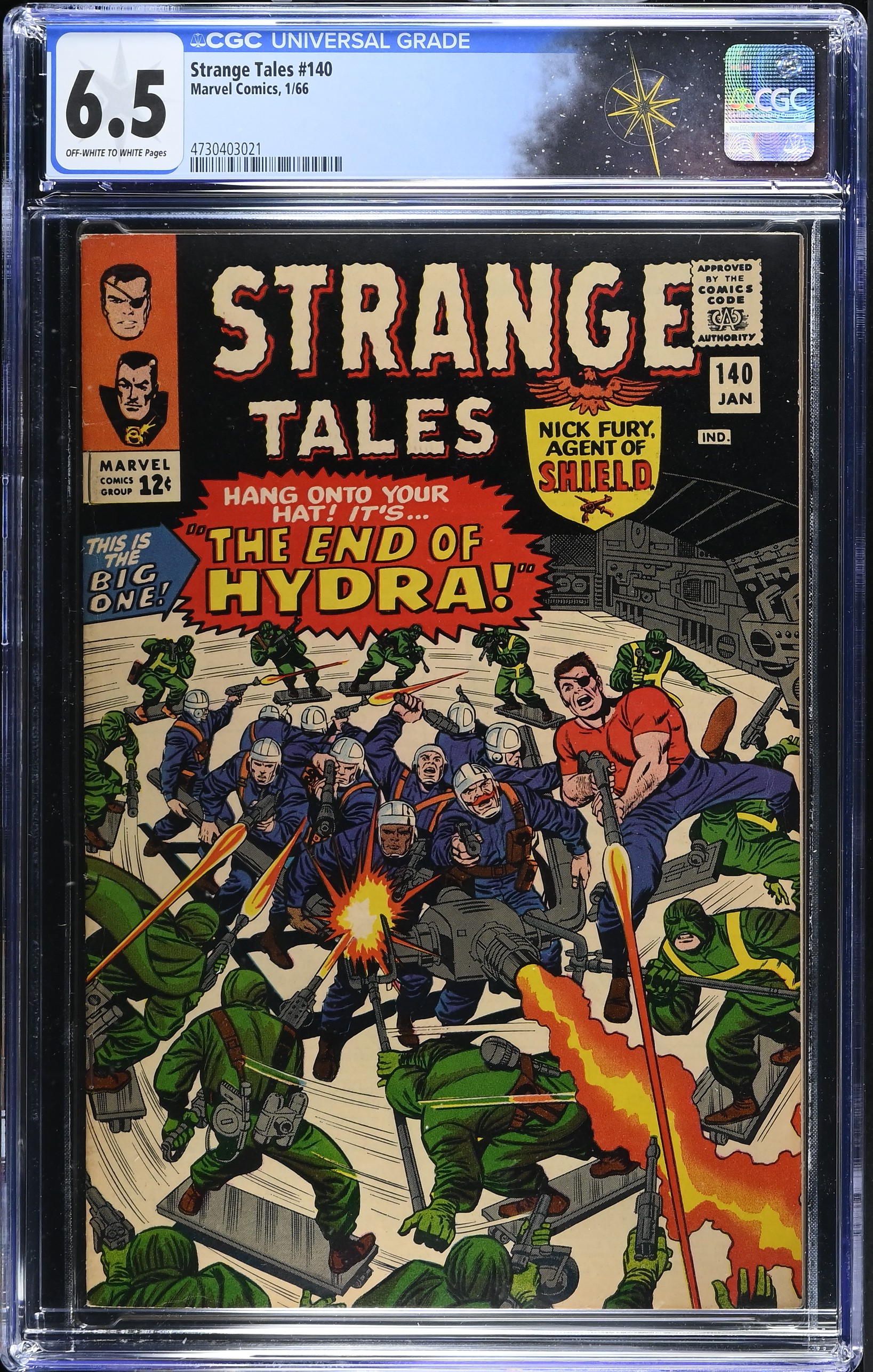 Strange Tales #140 CGC 6.5 "The End of Hydra!" & "The Pincers of Power!" (Marvel Comics, 1966) Off-White to White Pages