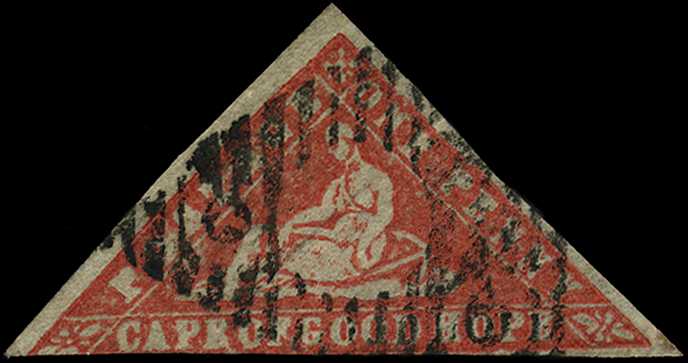 1861 'Woodblock' 1d carmine, used with...