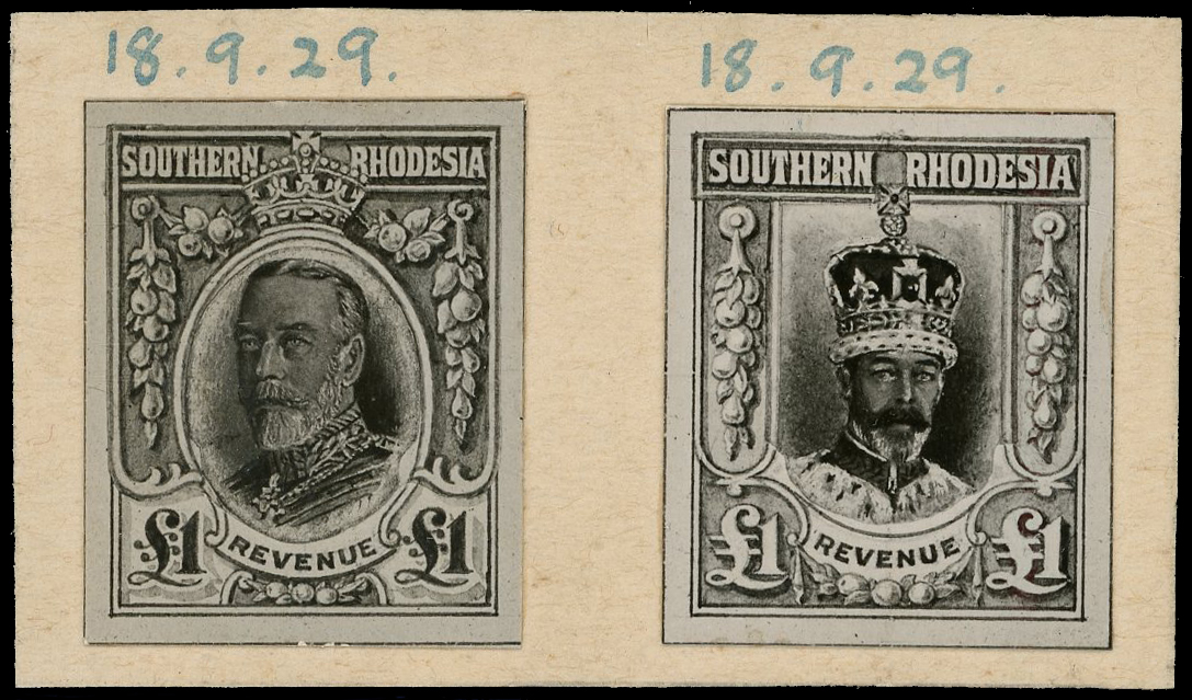 Southern Rhodesia 1931 Field Marshall £1 photographic essay x2