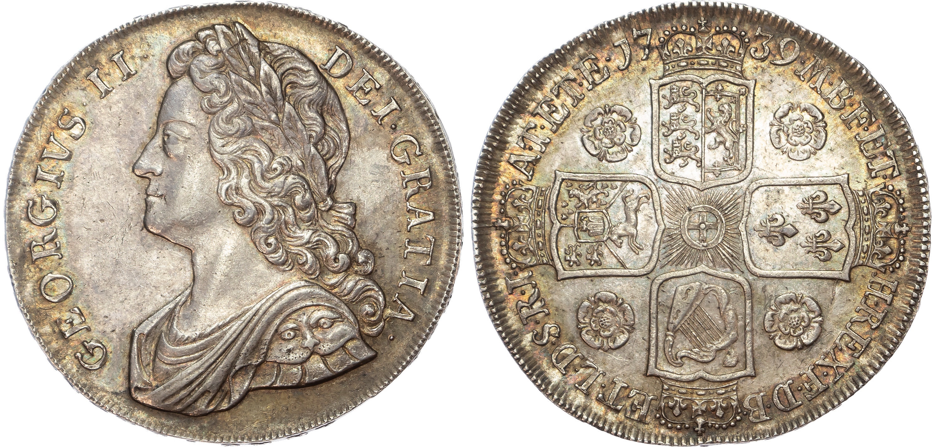 George II (1727-1760), Crown, 1739, Roses, edge DVODECIMO
