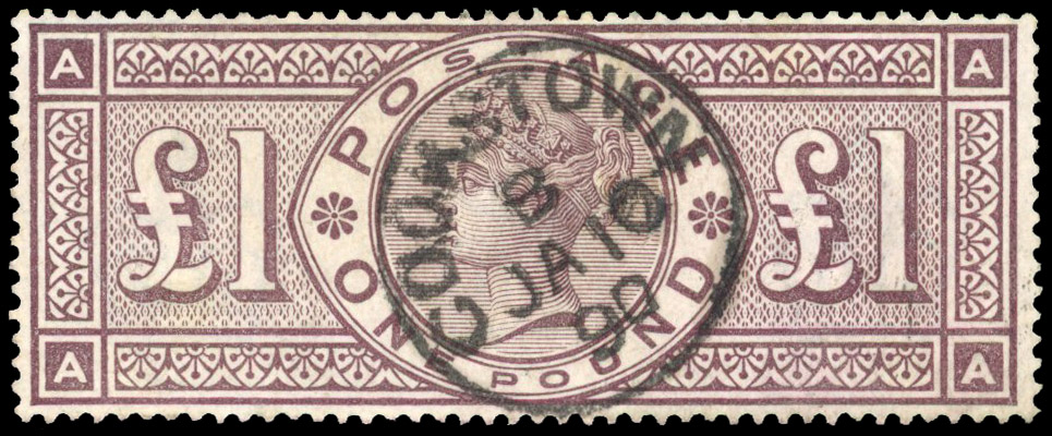GB 1884 £1 brown-lilac used