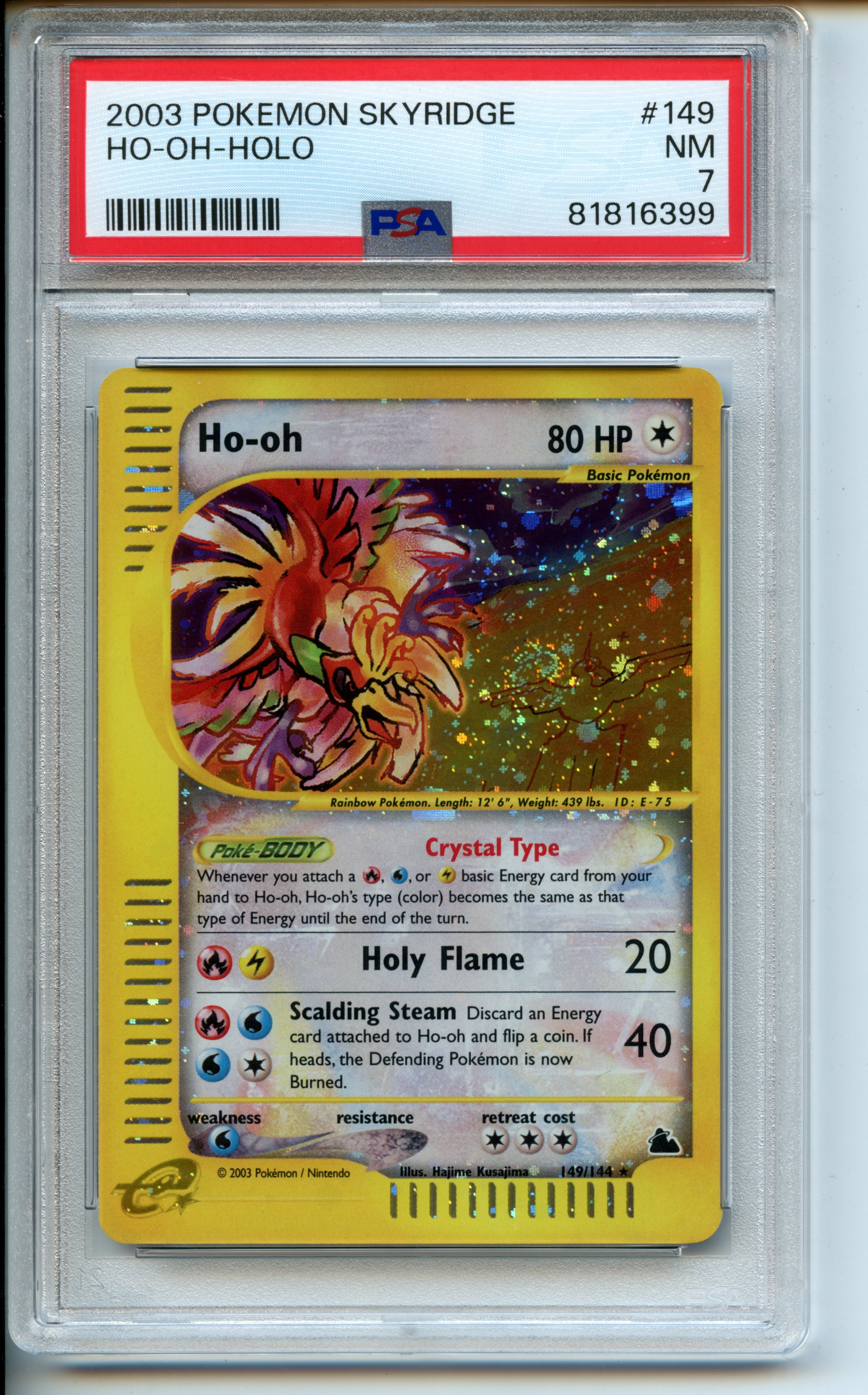 Pokemon TCG  - Ho-oh HOLO - Skyridge  - PSA 7