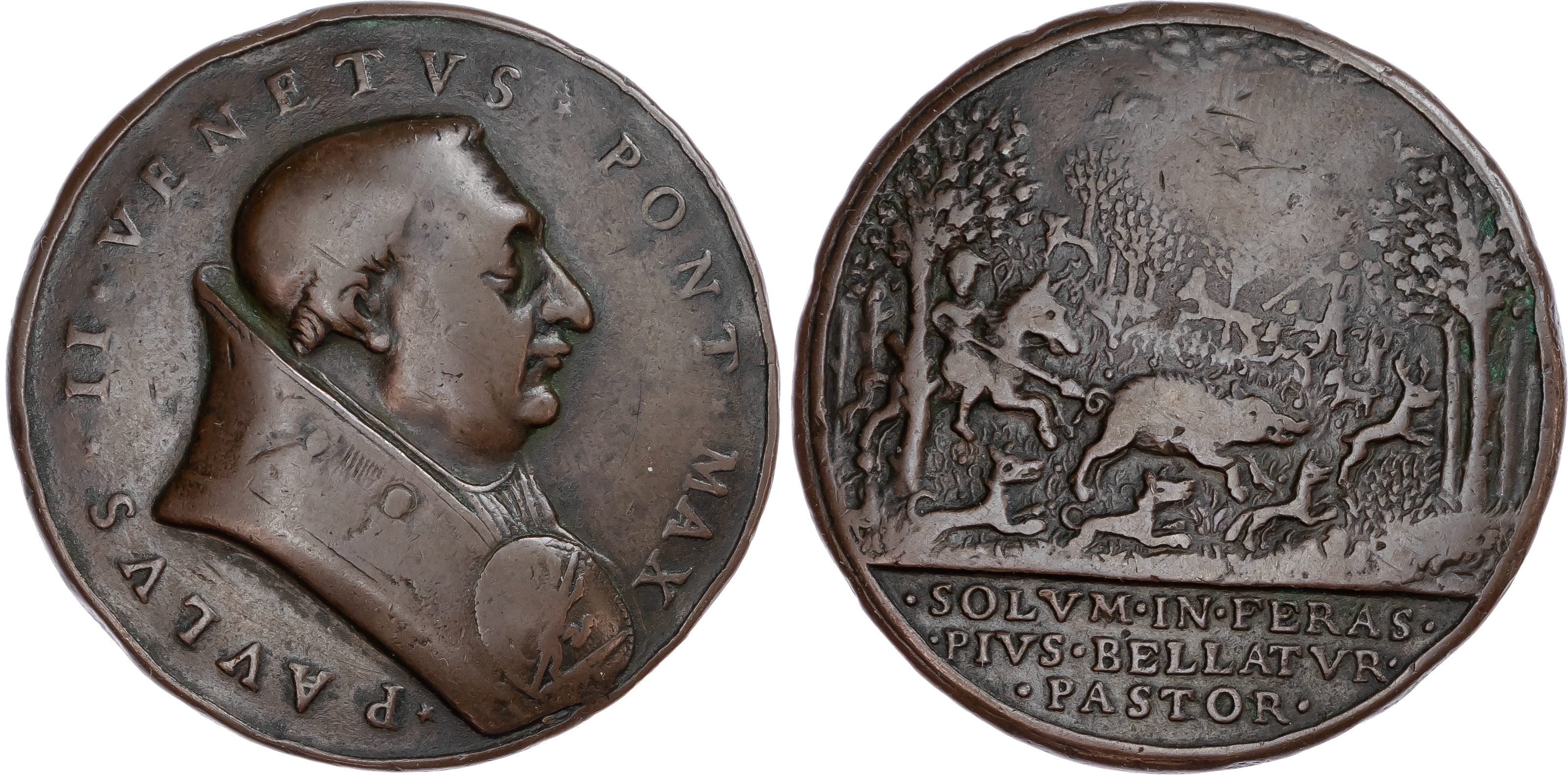 Italy, Papal States. Paul II Æ Medallion. Circa 1664.