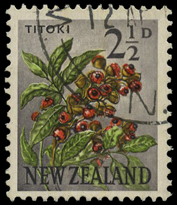 1961 2½d Titoki with watermark sideways...