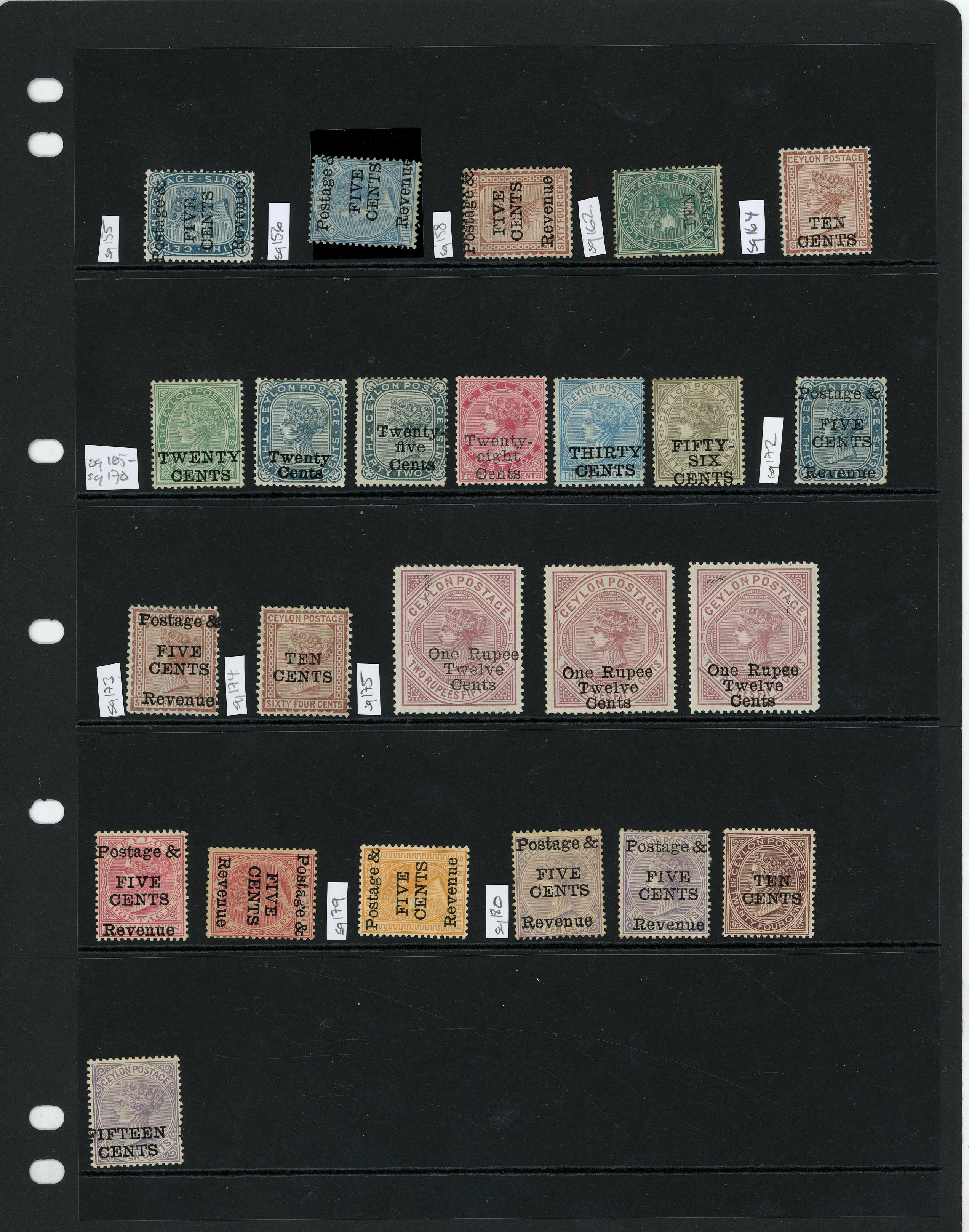 Ceylon SG 155/186 collection mint