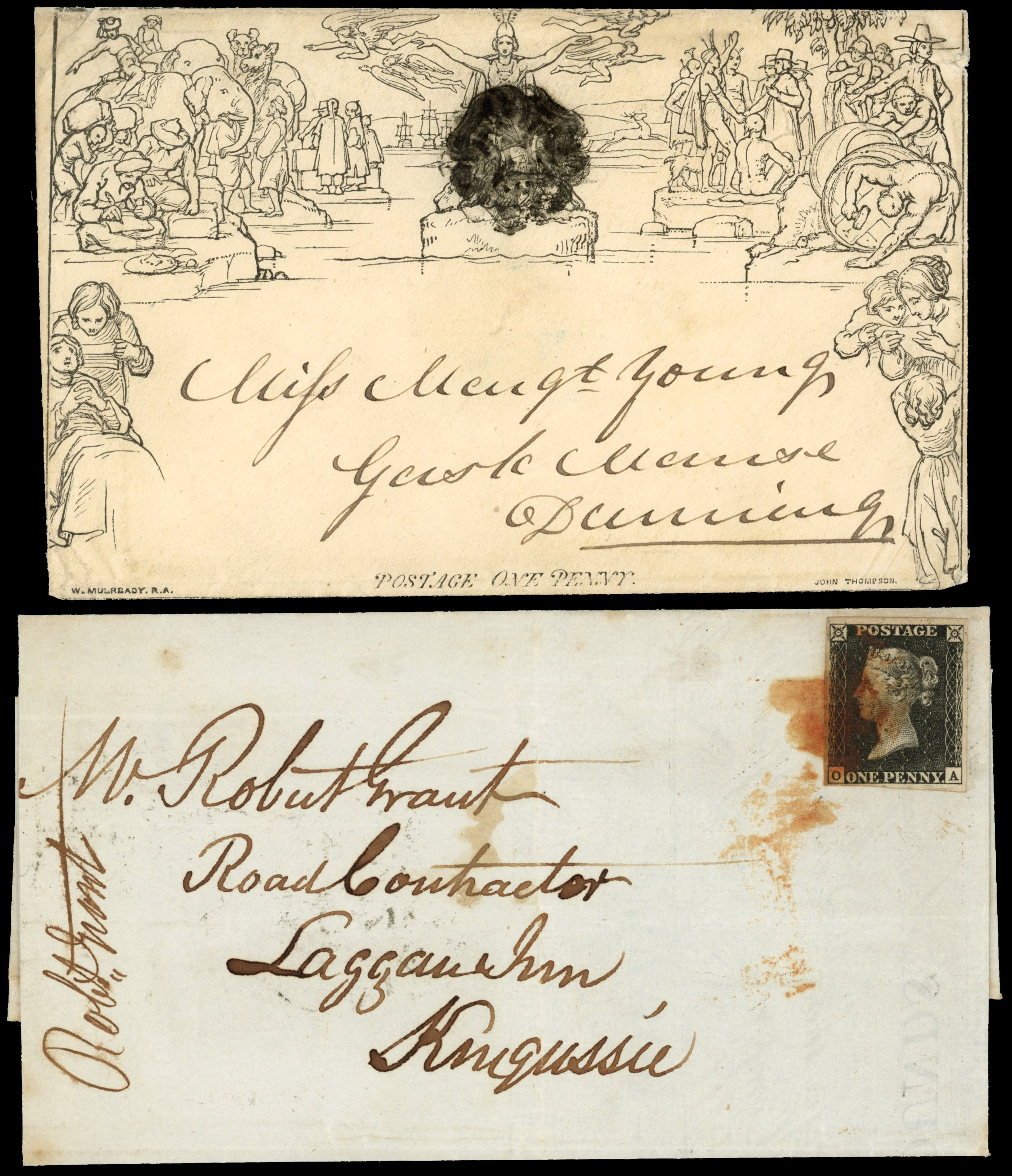 GB: POSTAL HISTORY: 1840-41 cover selection