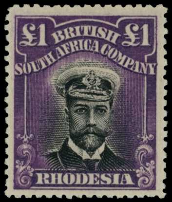 1913-7 £1 Head Die II, perf 15. Part...