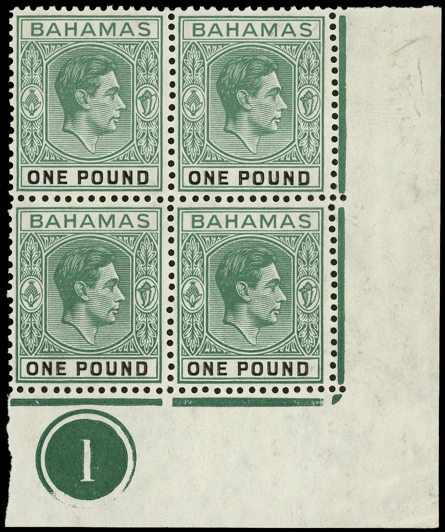 Bahamas SG 157 Plate block mint