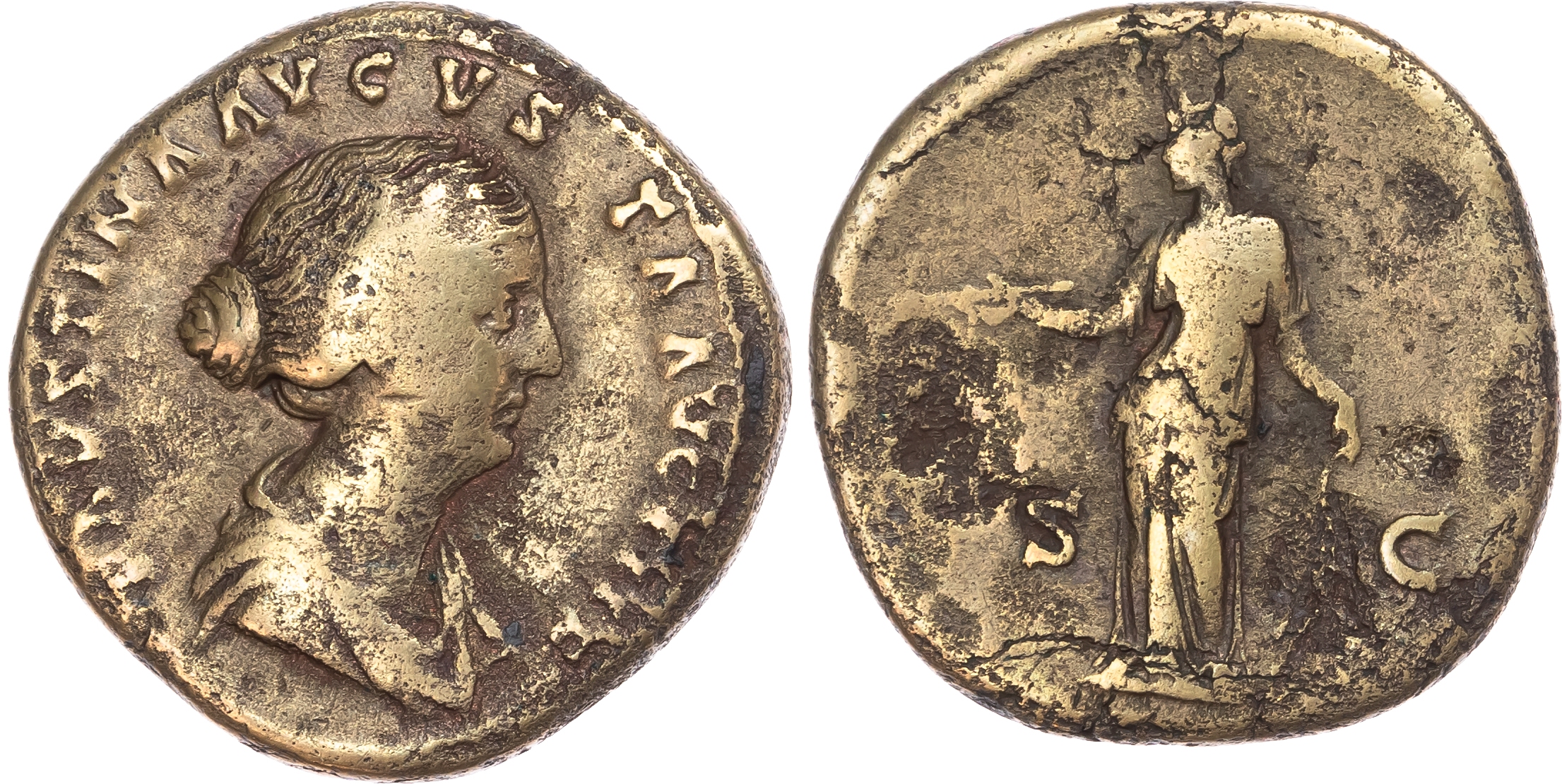 Faustina II (Augusta, AD 147-175) AE Sestertius, Rome, AD 145-146, 24.10g. 