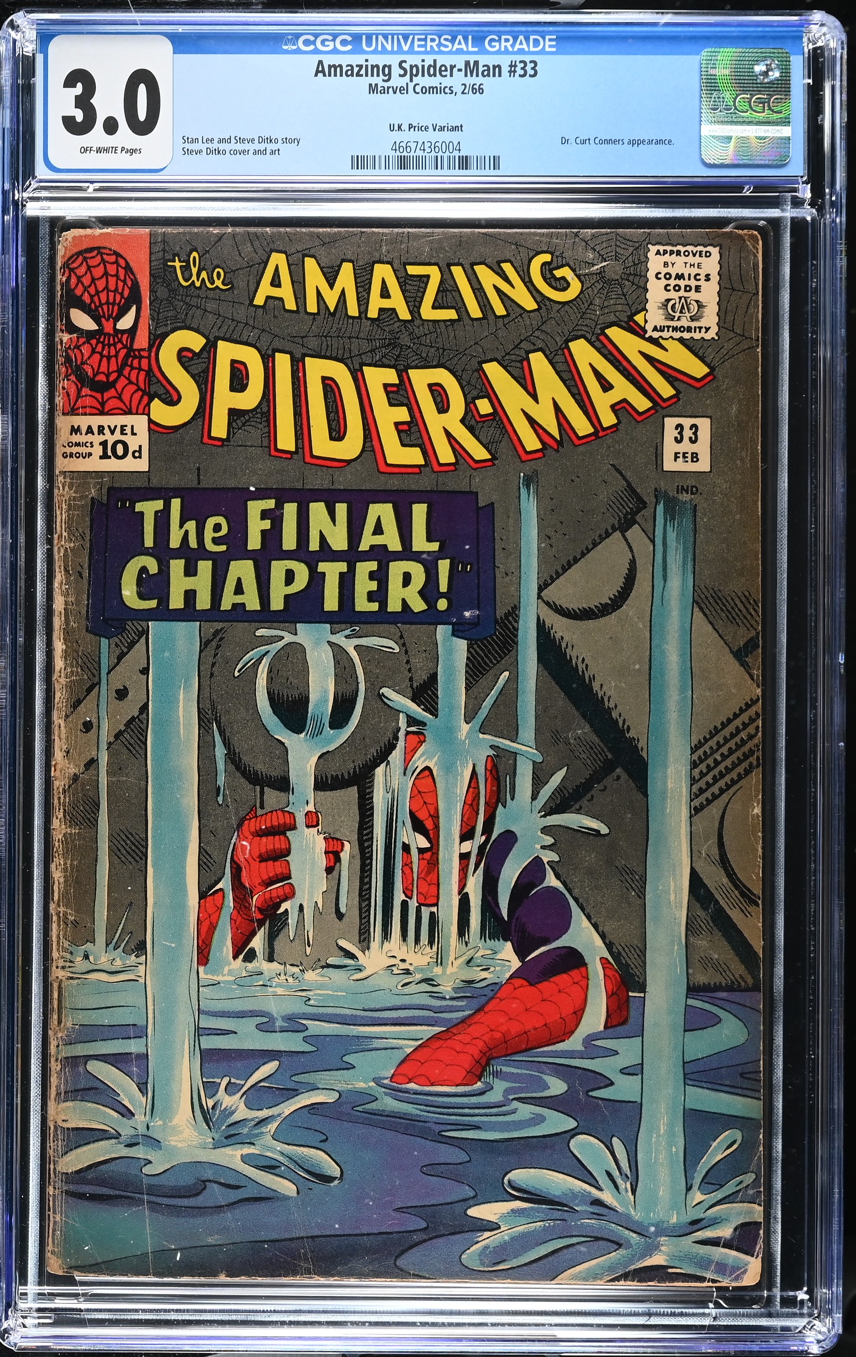 Amazing Spider-Man #33 (Marvel Comics 1966) CGC 3.0 Iconic cover