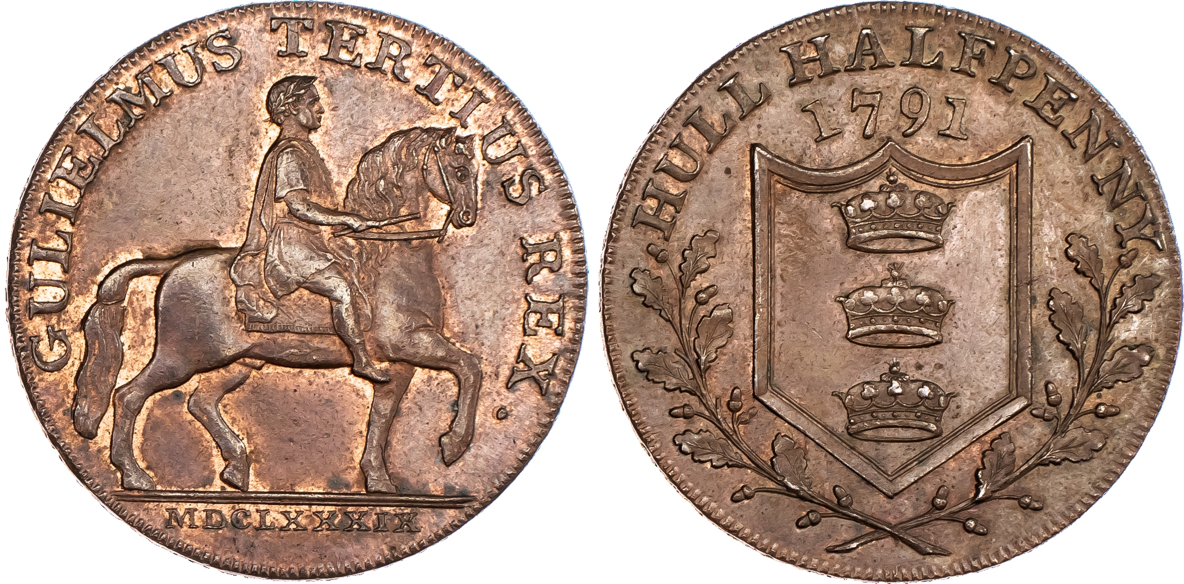 Hull, Jonathan Garton Halfpenny 1791,...