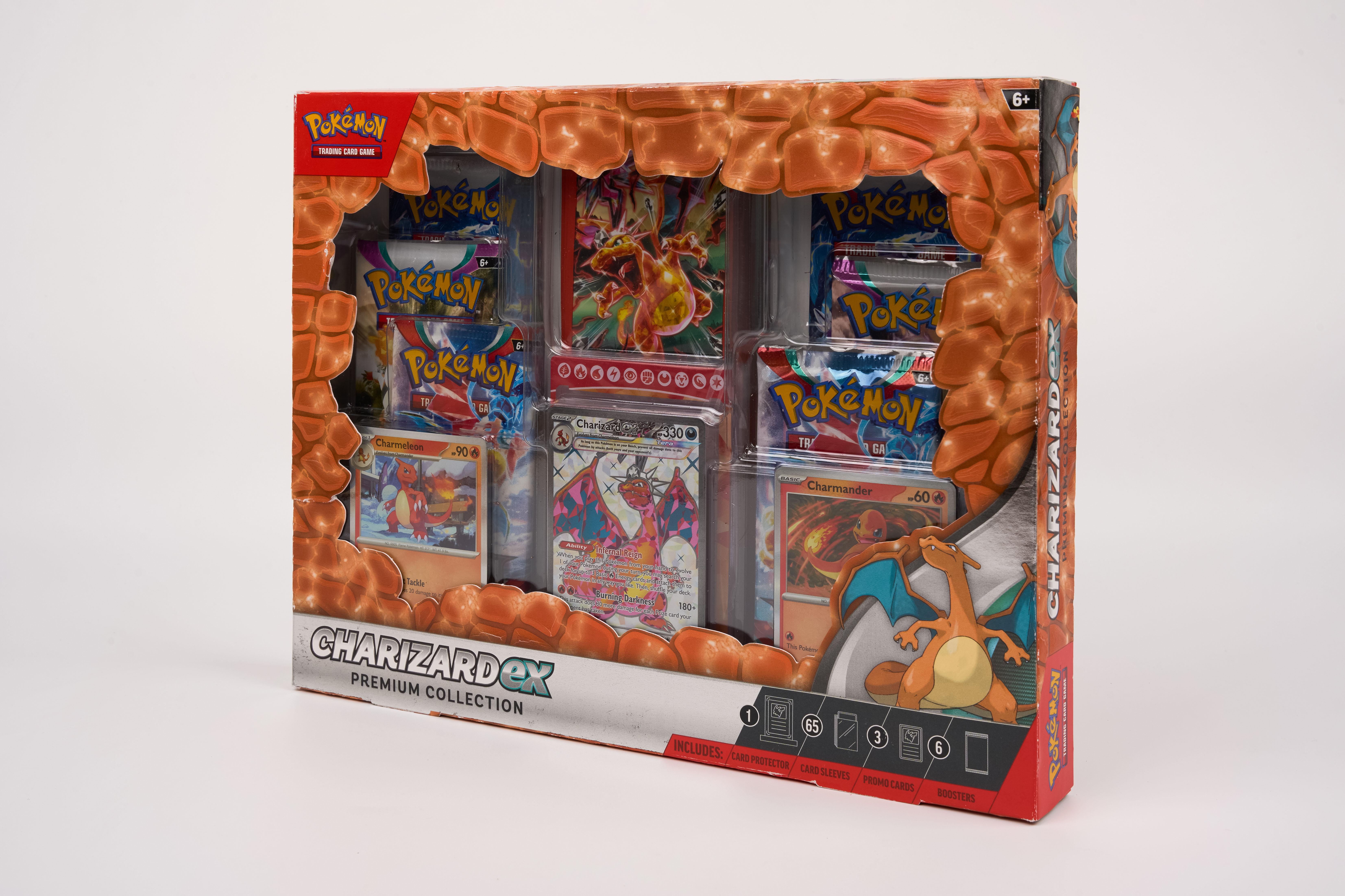 SEALED x4 Collection Boxes - Boltund V Box, x2 Cyclizar ex Boxes, Charizard Premium Collection.